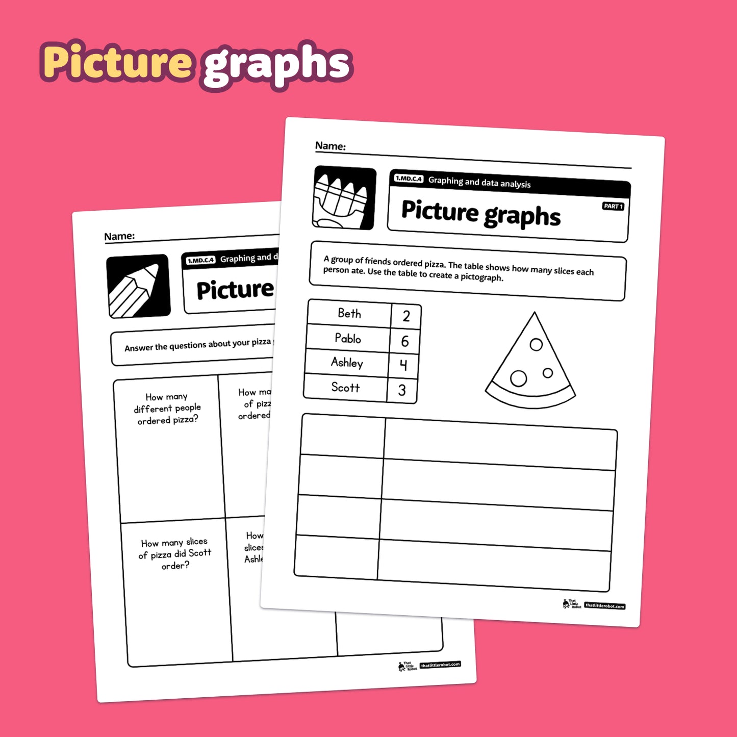 Graphing and Data Analysis Worksheets | 1.MD.C.4