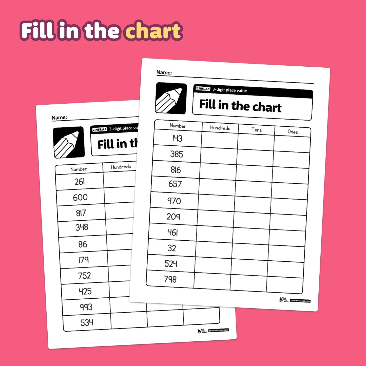 3-Digit Place Value Worksheets | 2.NBT.A.1