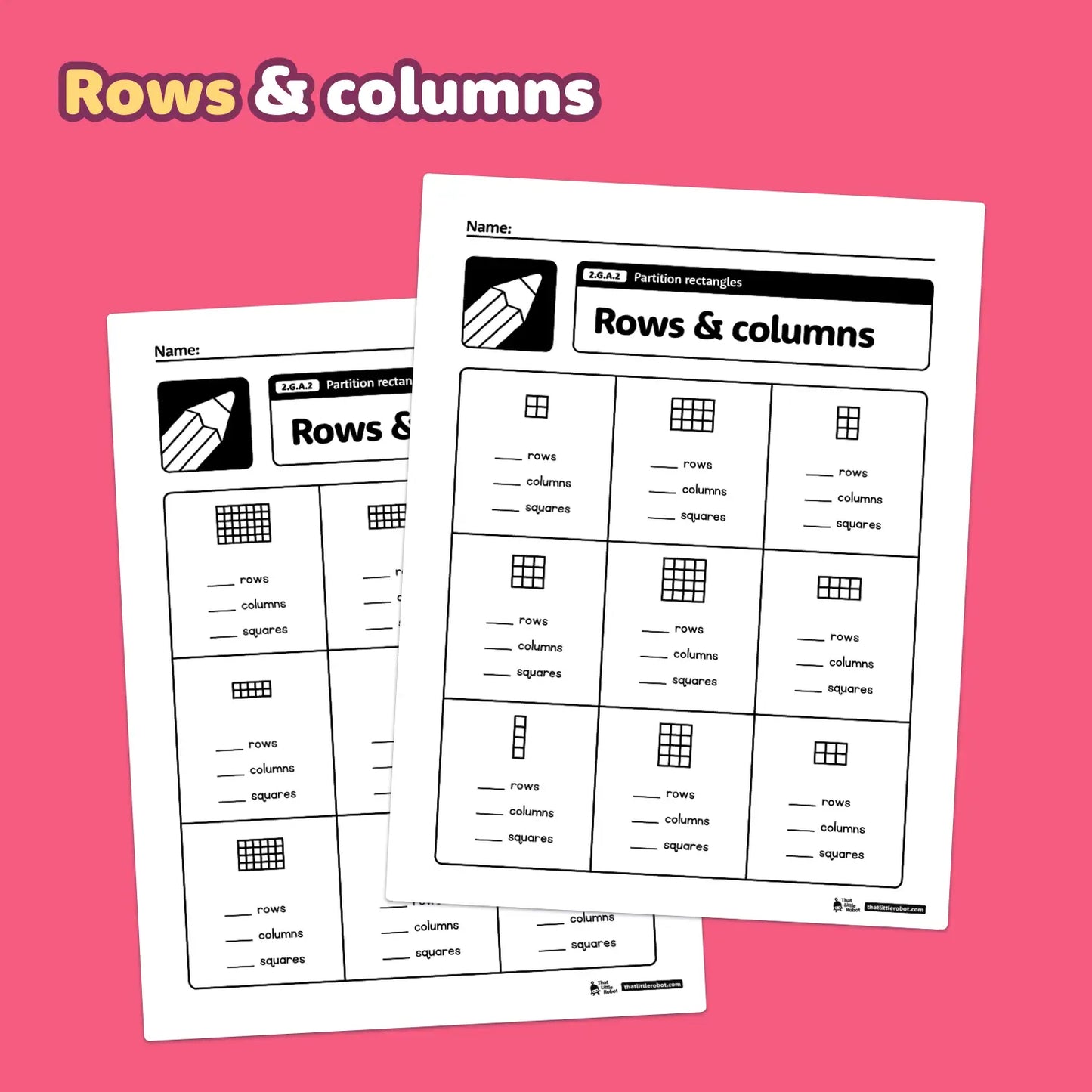 Partition Rectangles Worksheets | 2.G.A.2