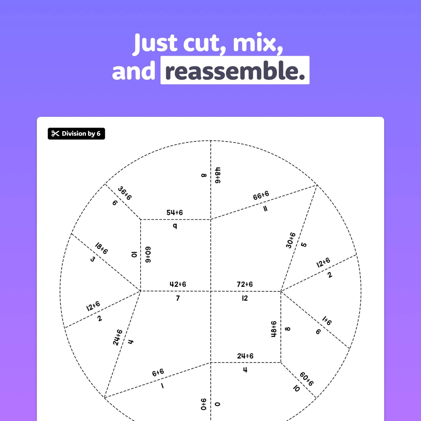 1-12 division puzzles center