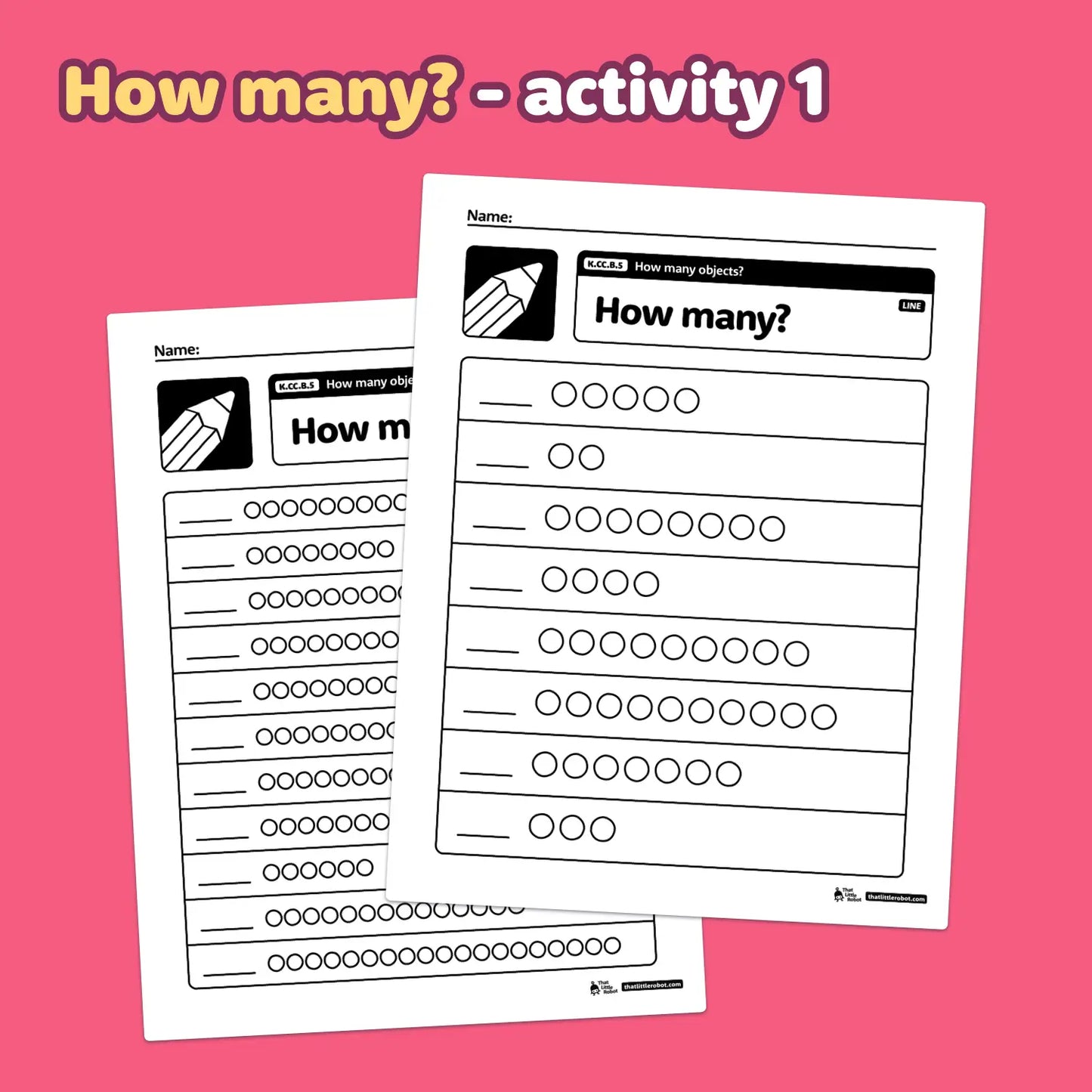 How Many Objects Worksheets | K.CC.B.5