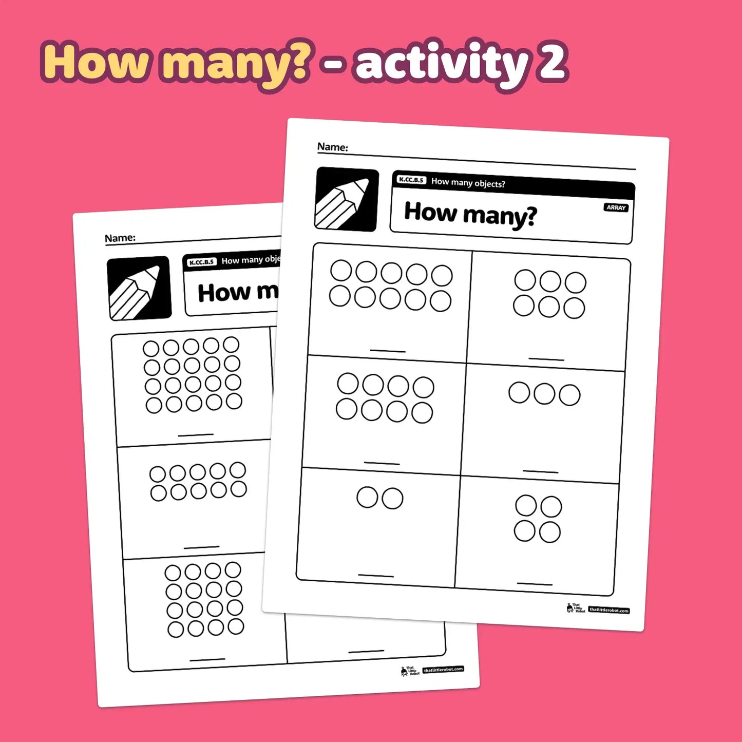 How Many Objects Worksheets | K.CC.B.5