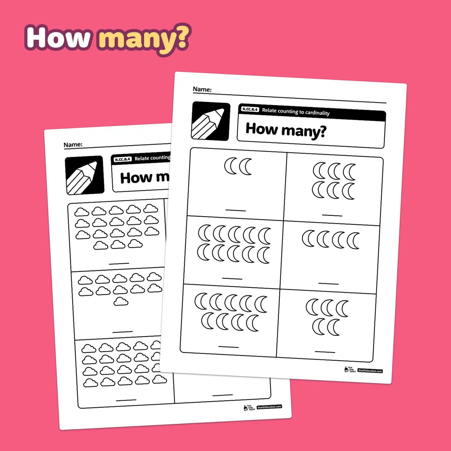 Relate Counting to Cardinality Worksheets | K.CC.B.4