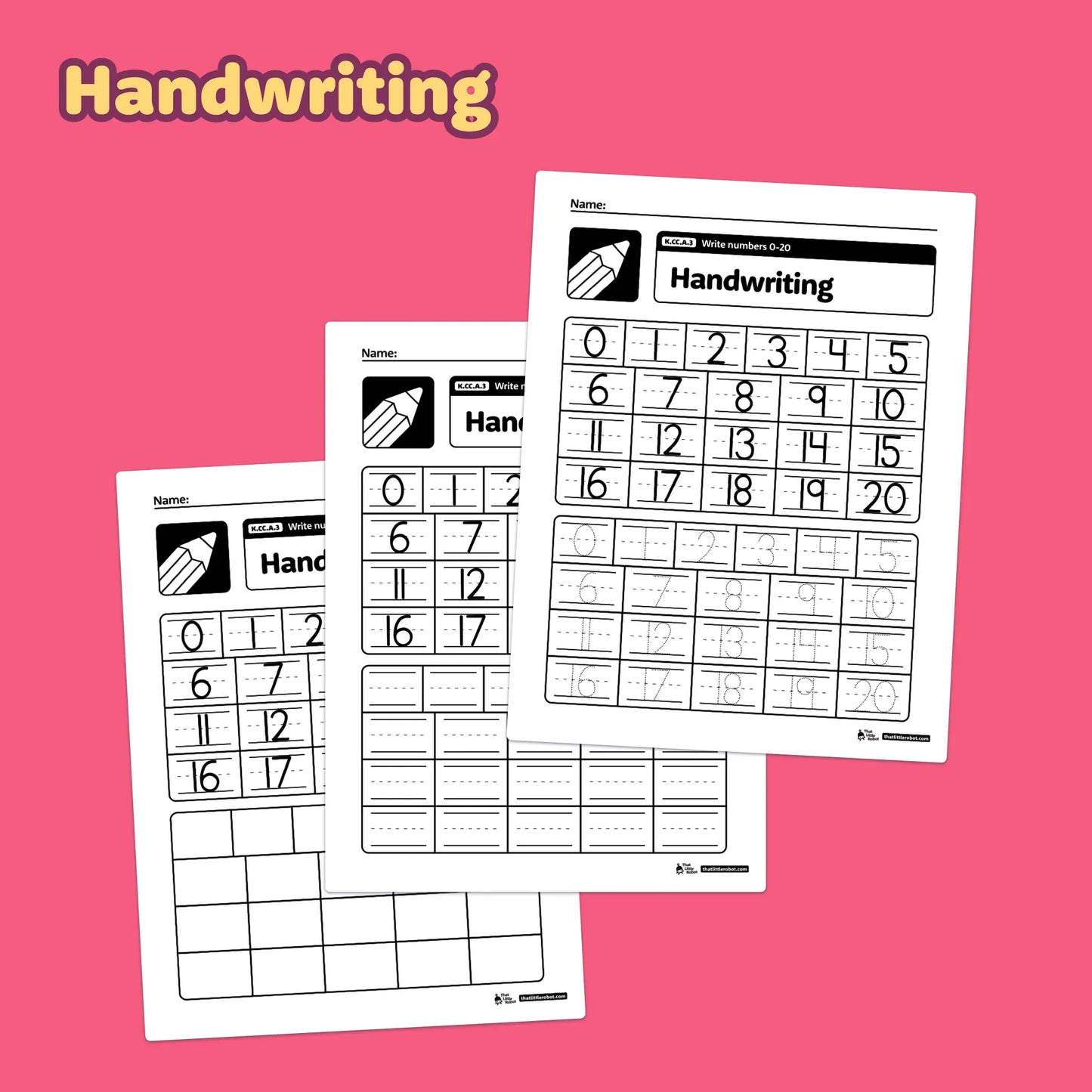 Write Numbers 0-20 Worksheets | K.CC.A.3