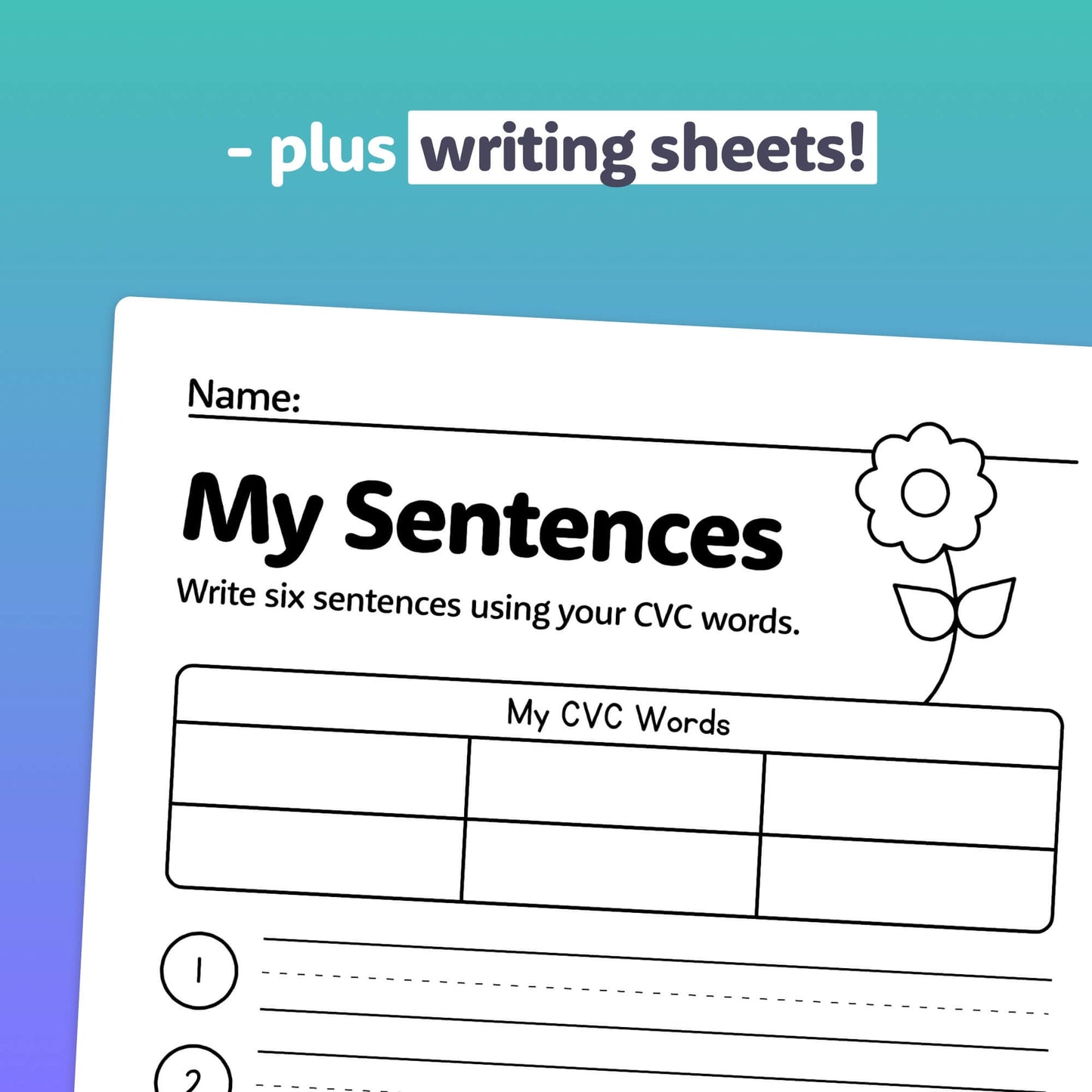 CVC word sentences