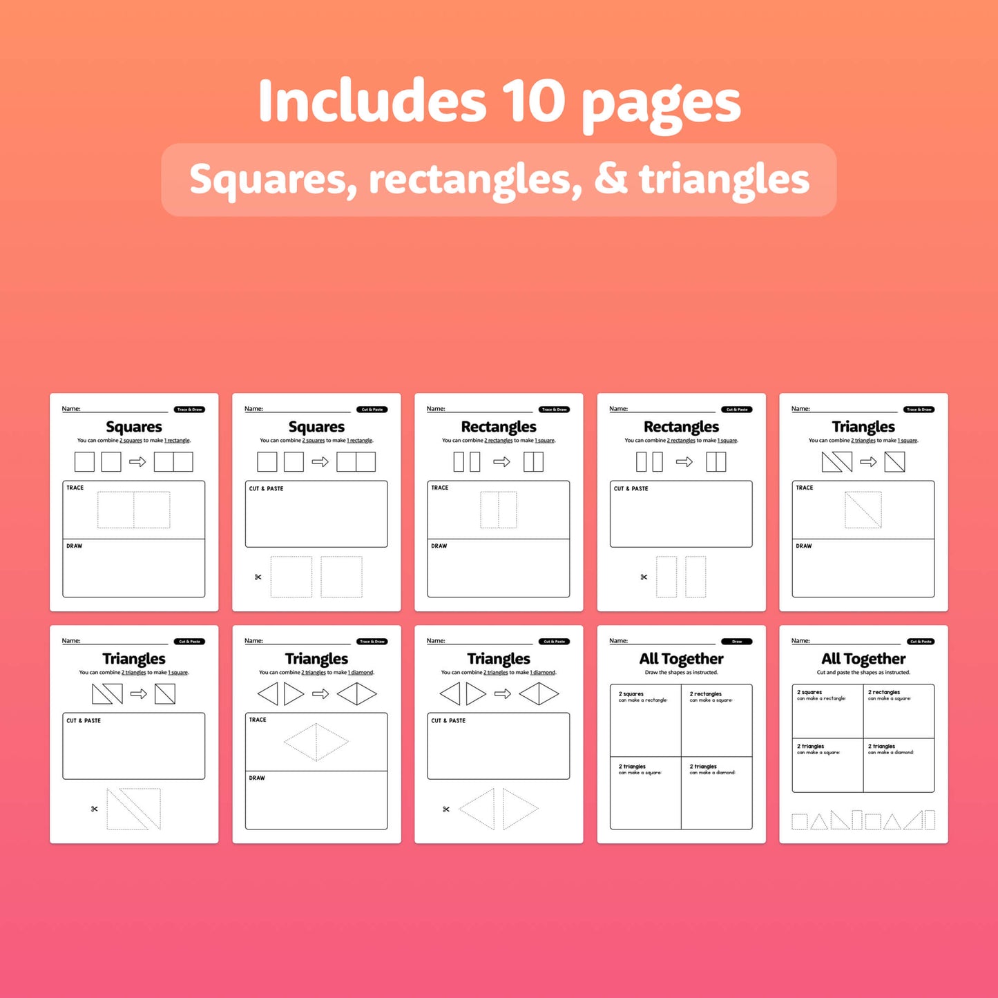 How to combine 2d shapes PDF