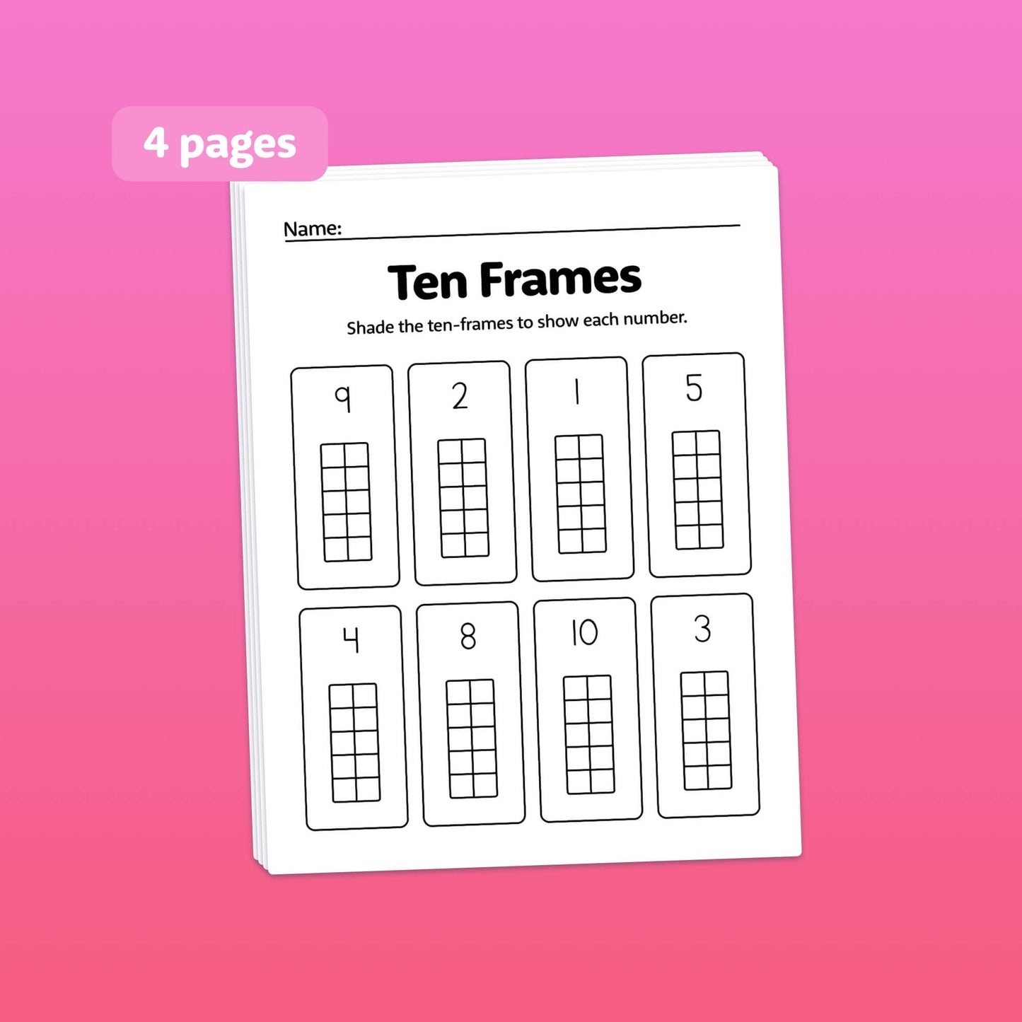 ten frames printable PDF