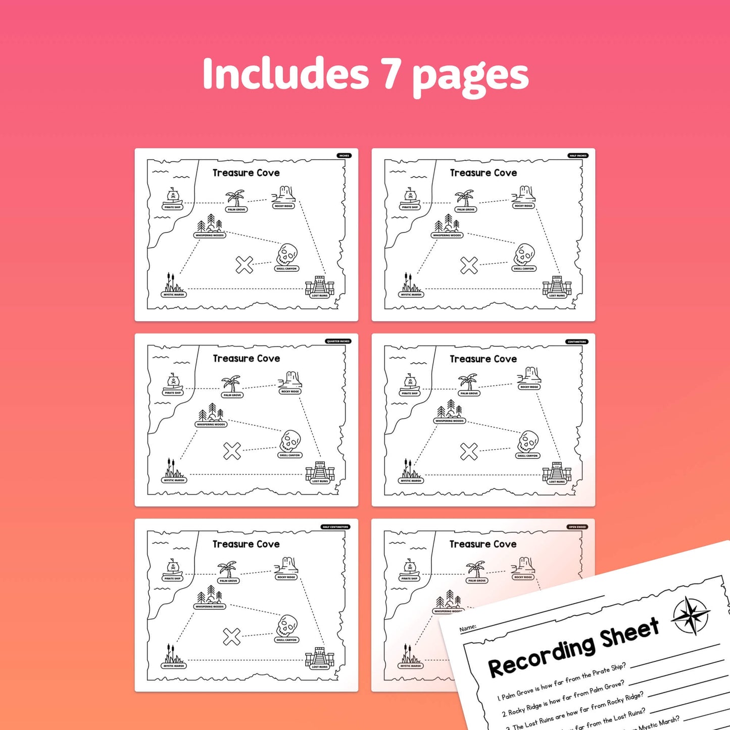 Worksheets and a recording sheet for measuring activity.