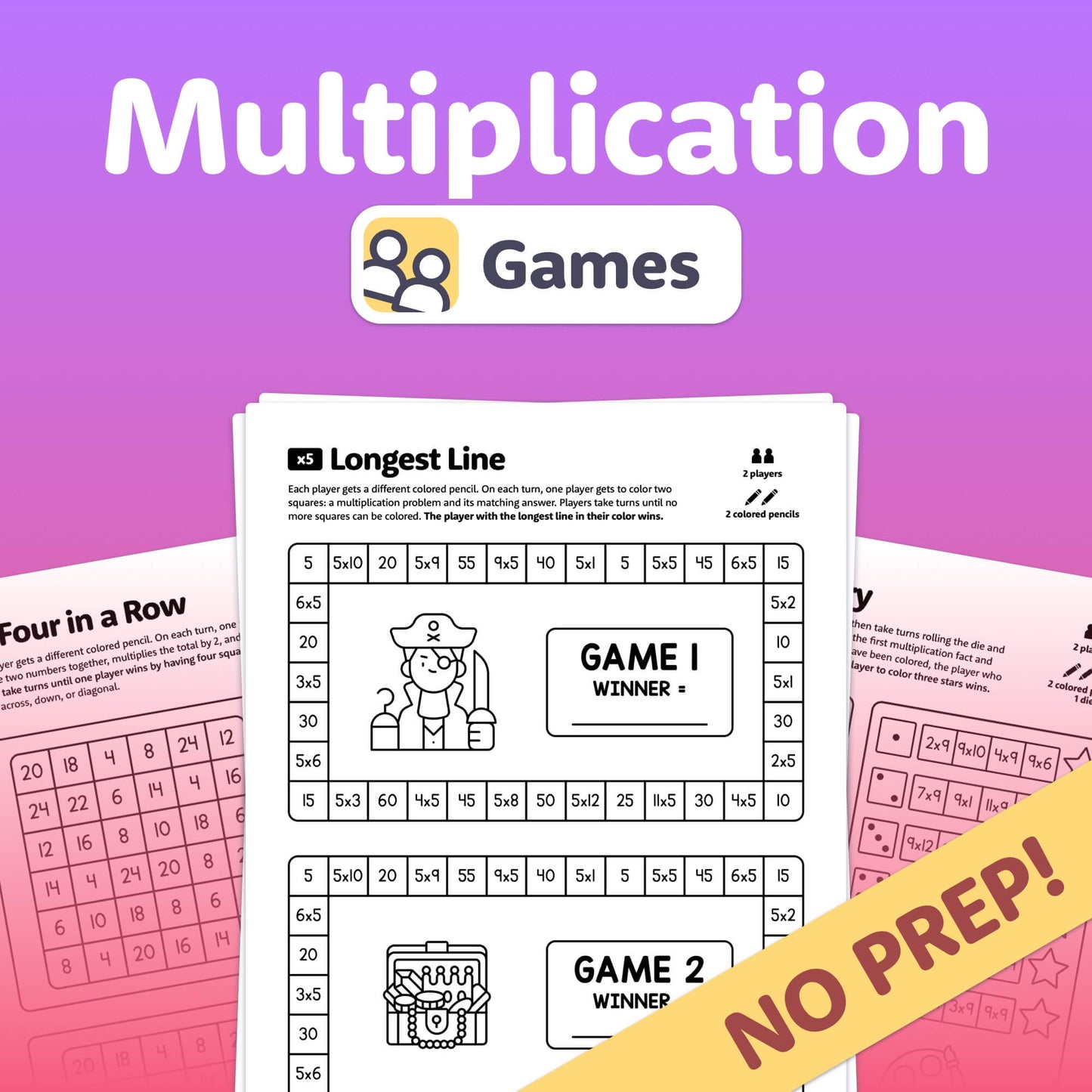 Printable multiplication games for kids