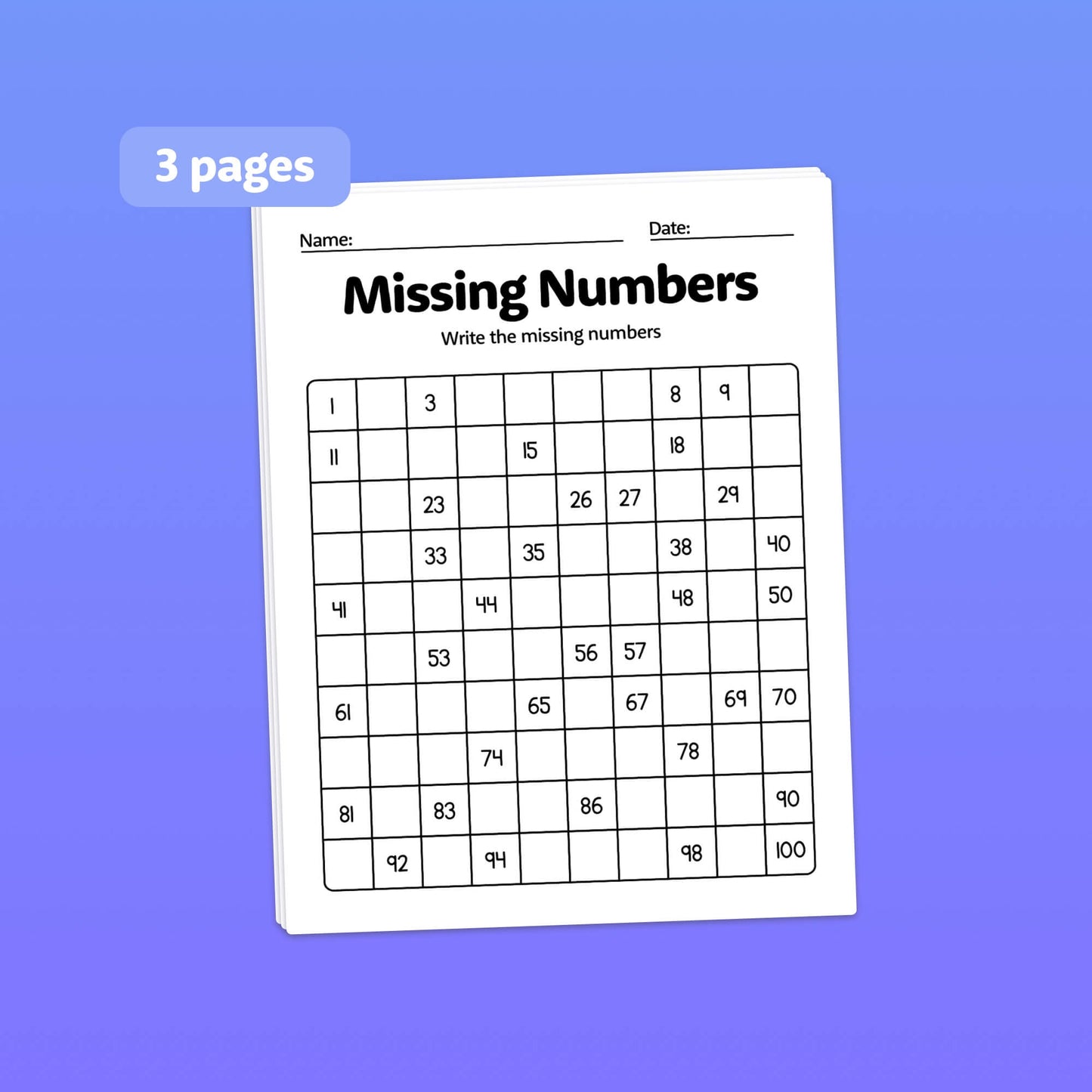 Missing numbers center