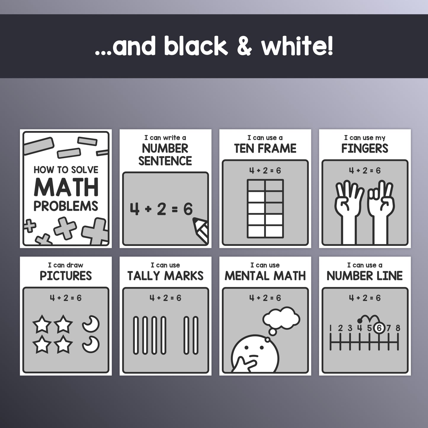 Math strategies anchor charts printable