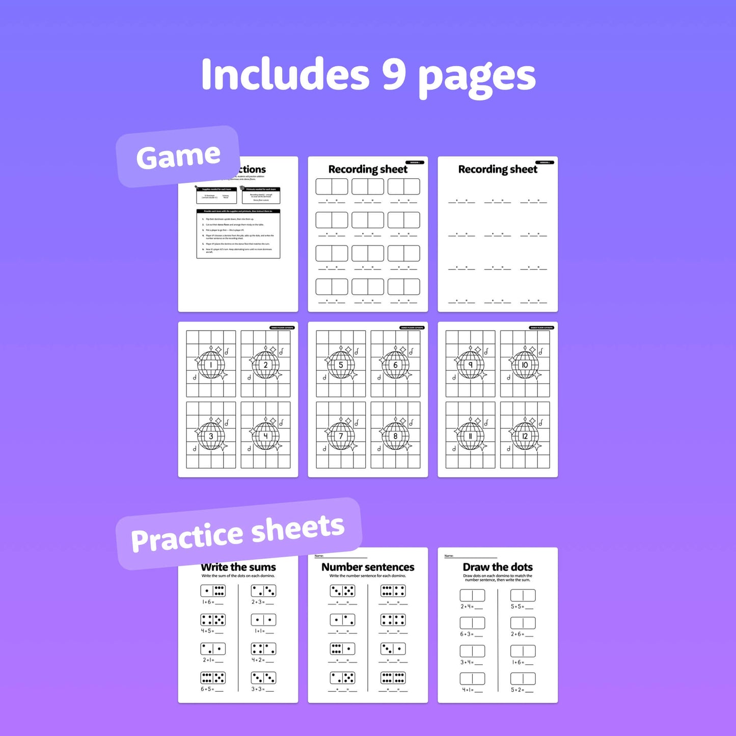 Preview of a 9-page educational activity worksheet for kids.
