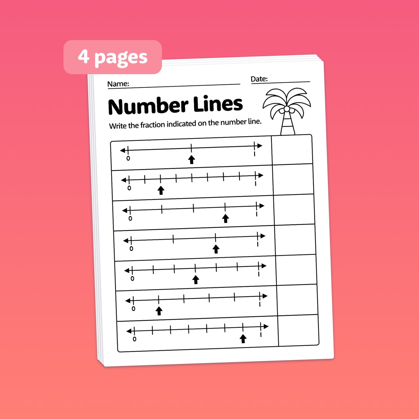 Worksheet titled "Summer Fraction Review Worksheets" with fraction exercises.