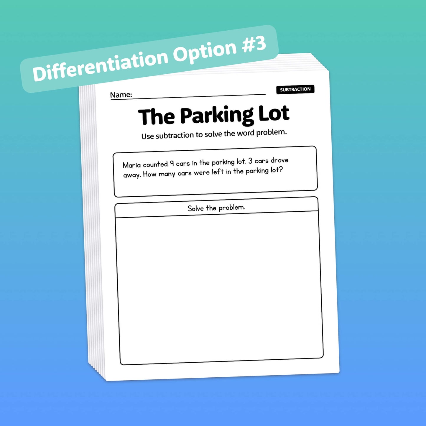 Differentiated subtraction word problems