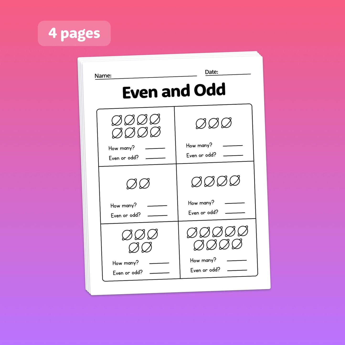 Even and odd number worksheets