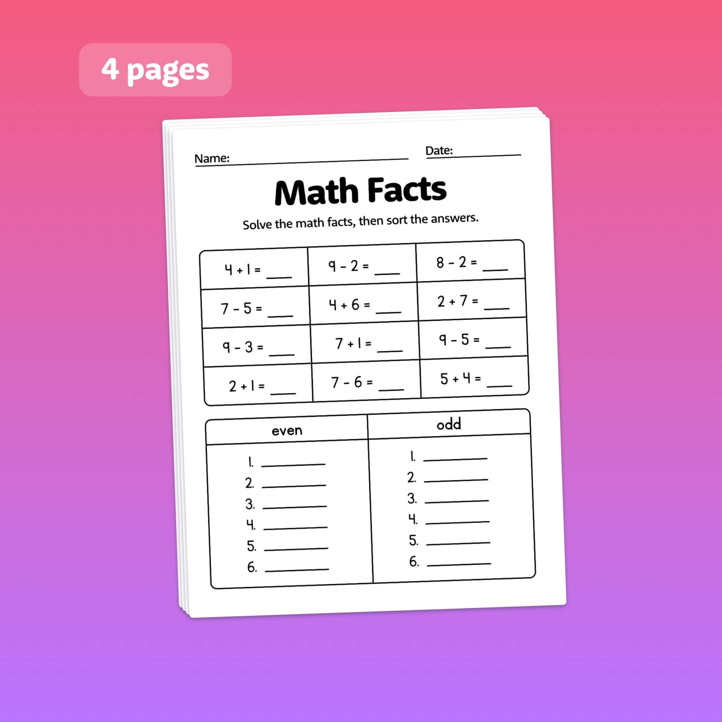 Even and odd numbers quiz