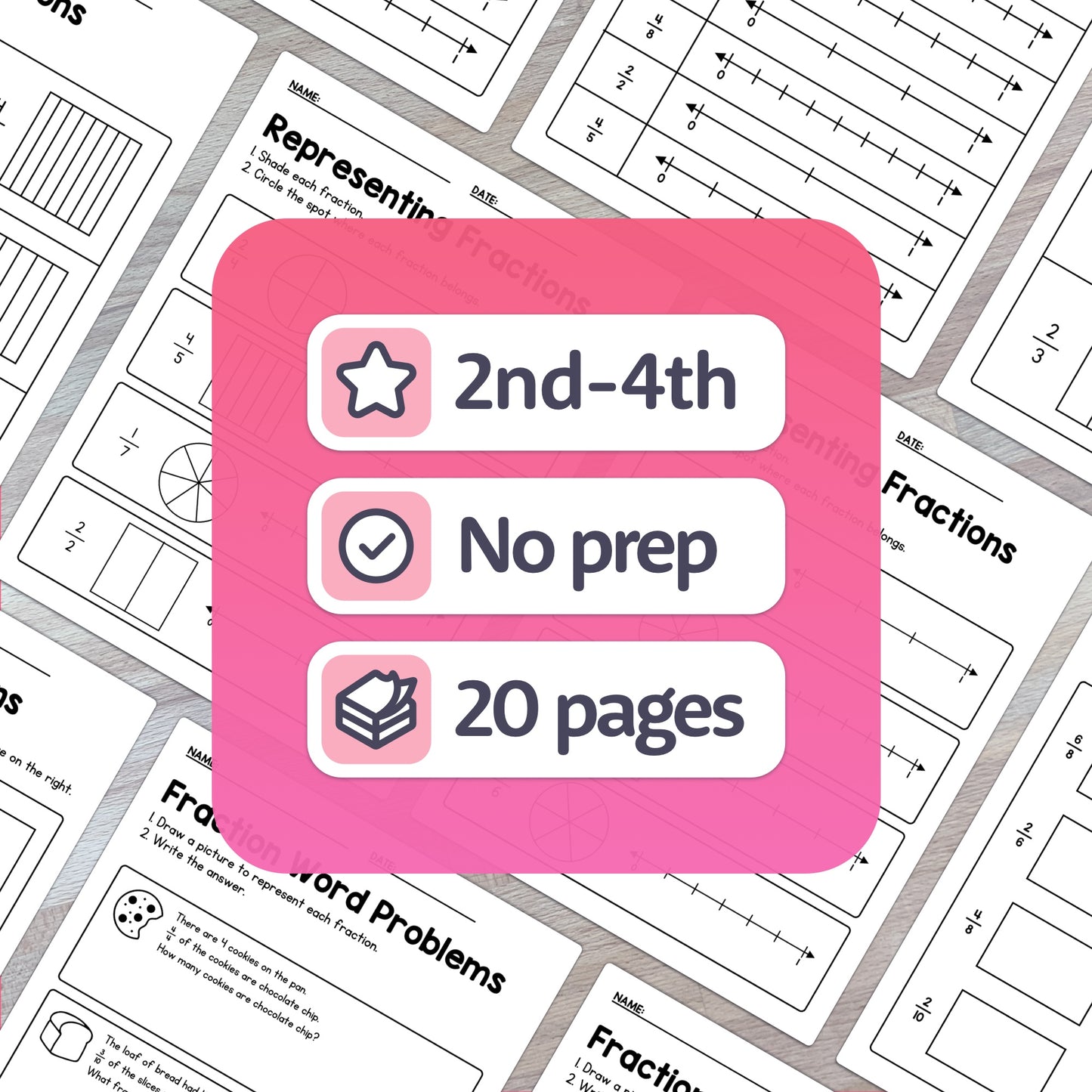 2nd, 3rd, & 4th grade fraction unit