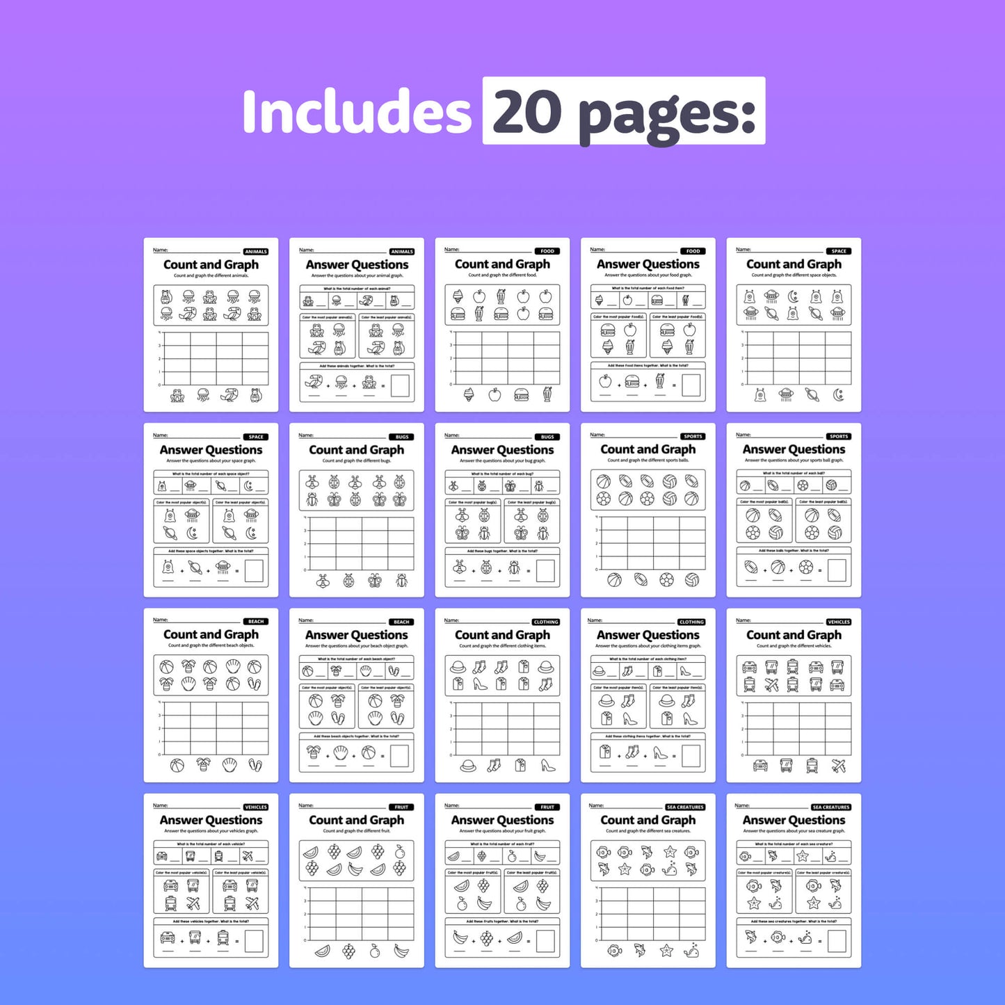 Analyze bar graphs worksheets