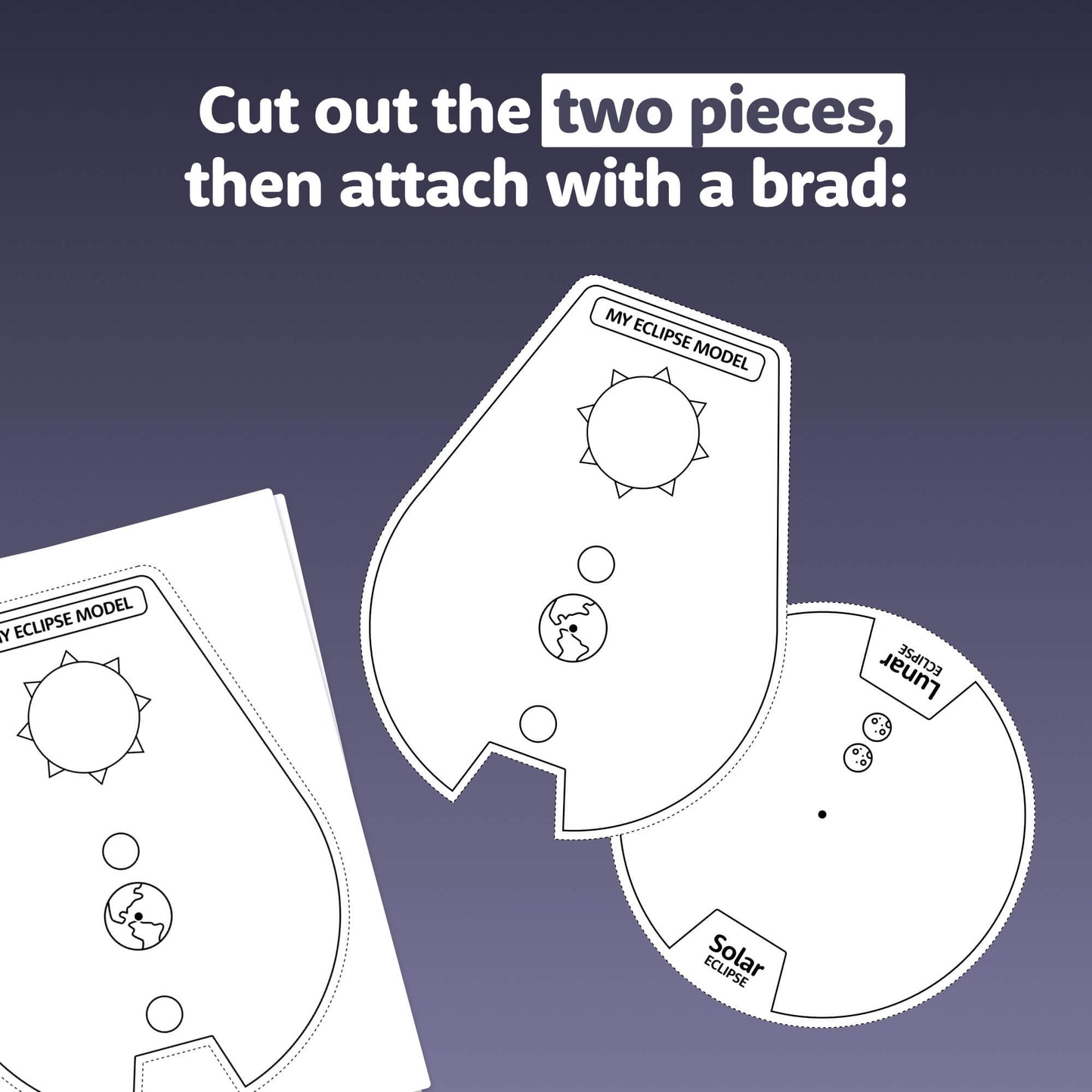 Eclipse Spinner Craft with assembly instructions using a brad.
