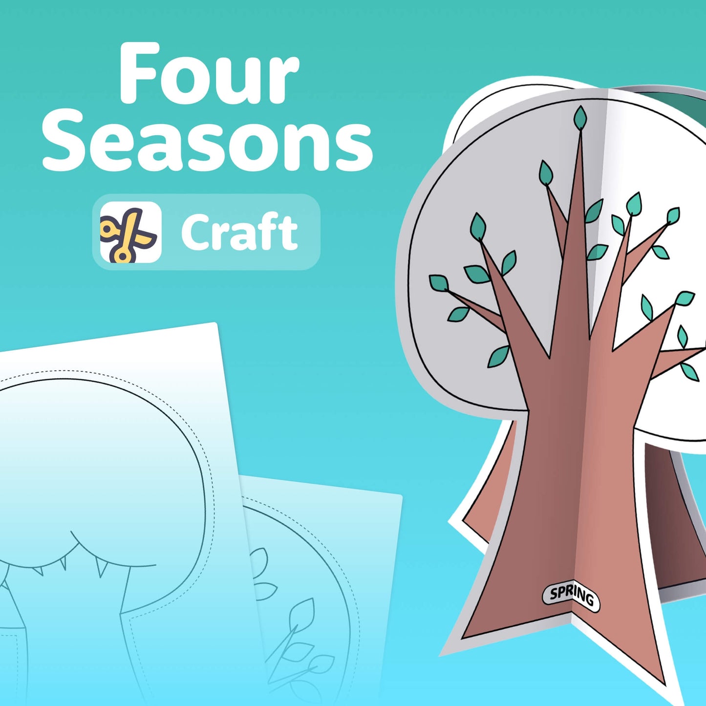 Four Seasons Tree Craft project with cut-out templates.