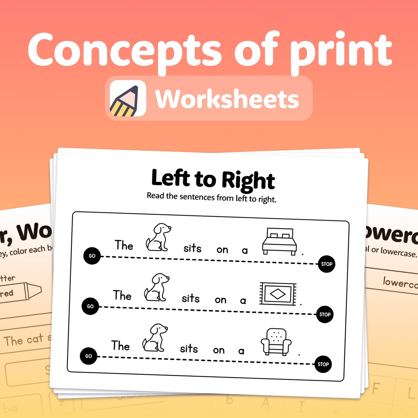 Pre-K concepts of print worksheets