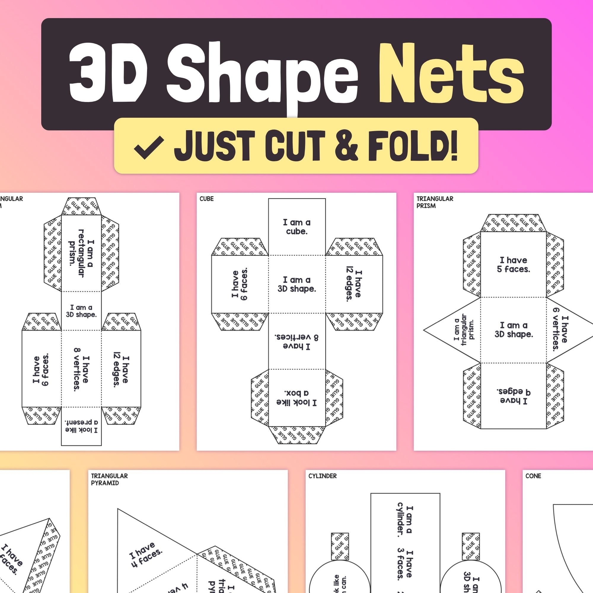 3D Shape Net Crafts (Printable PDF) – That Little Robot 3d-shape-net-crafts-printable-pdf-that-little-robot
