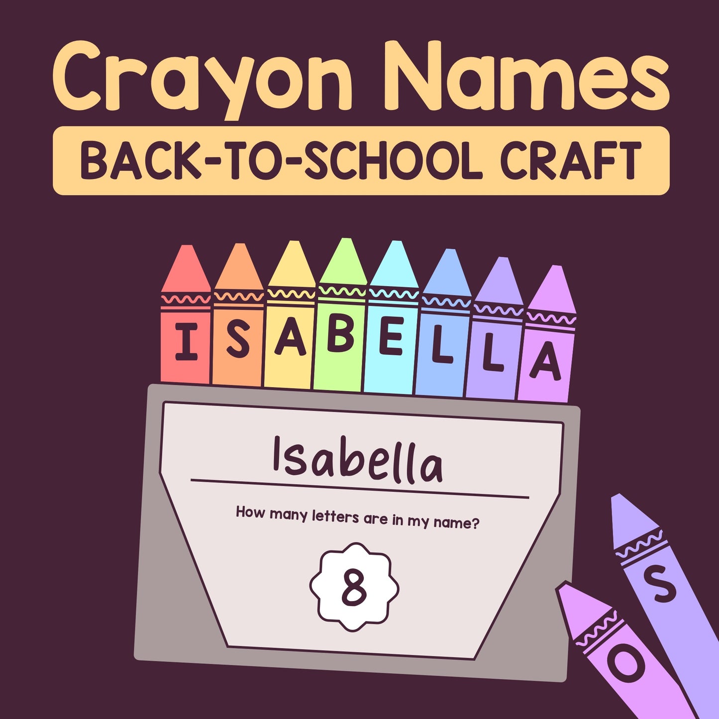 Back to school icebreaker craft for kindergarten and 1st grade