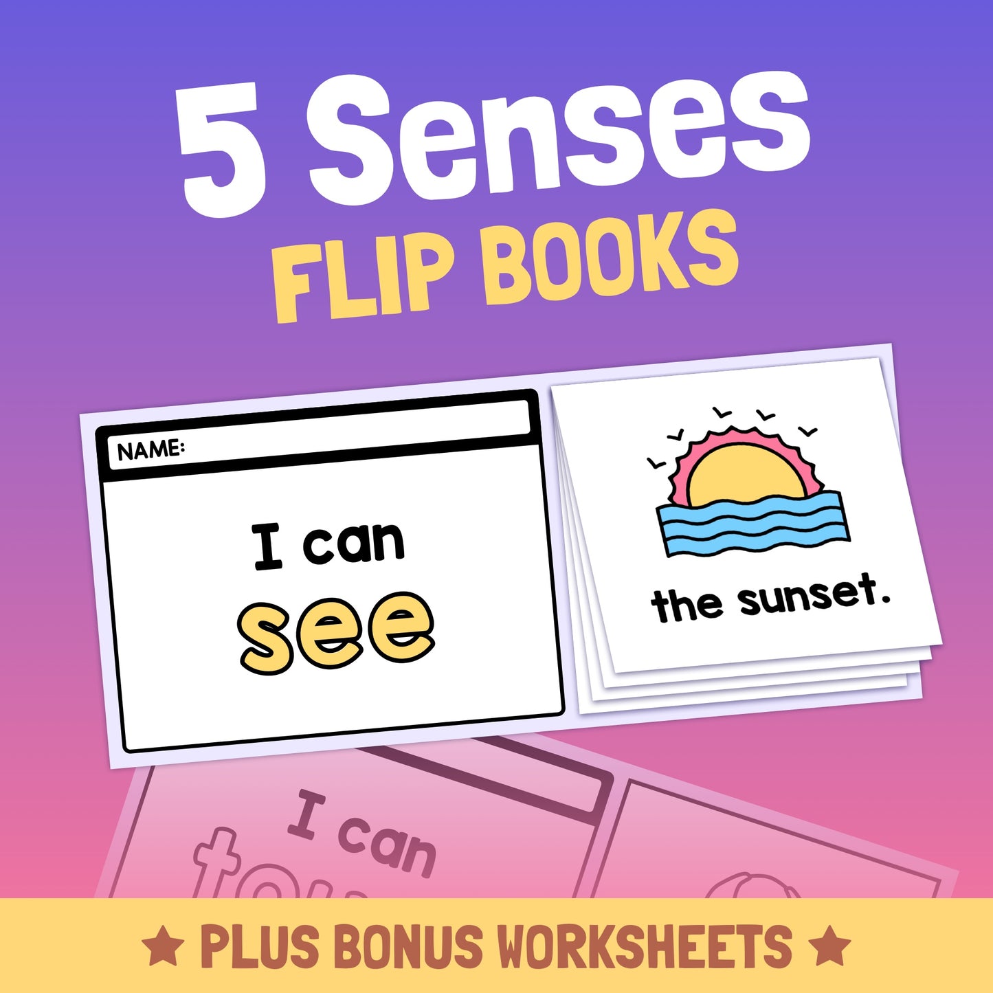 kindergarten, 1st grade, and 2nd grade science project: the 5 senses