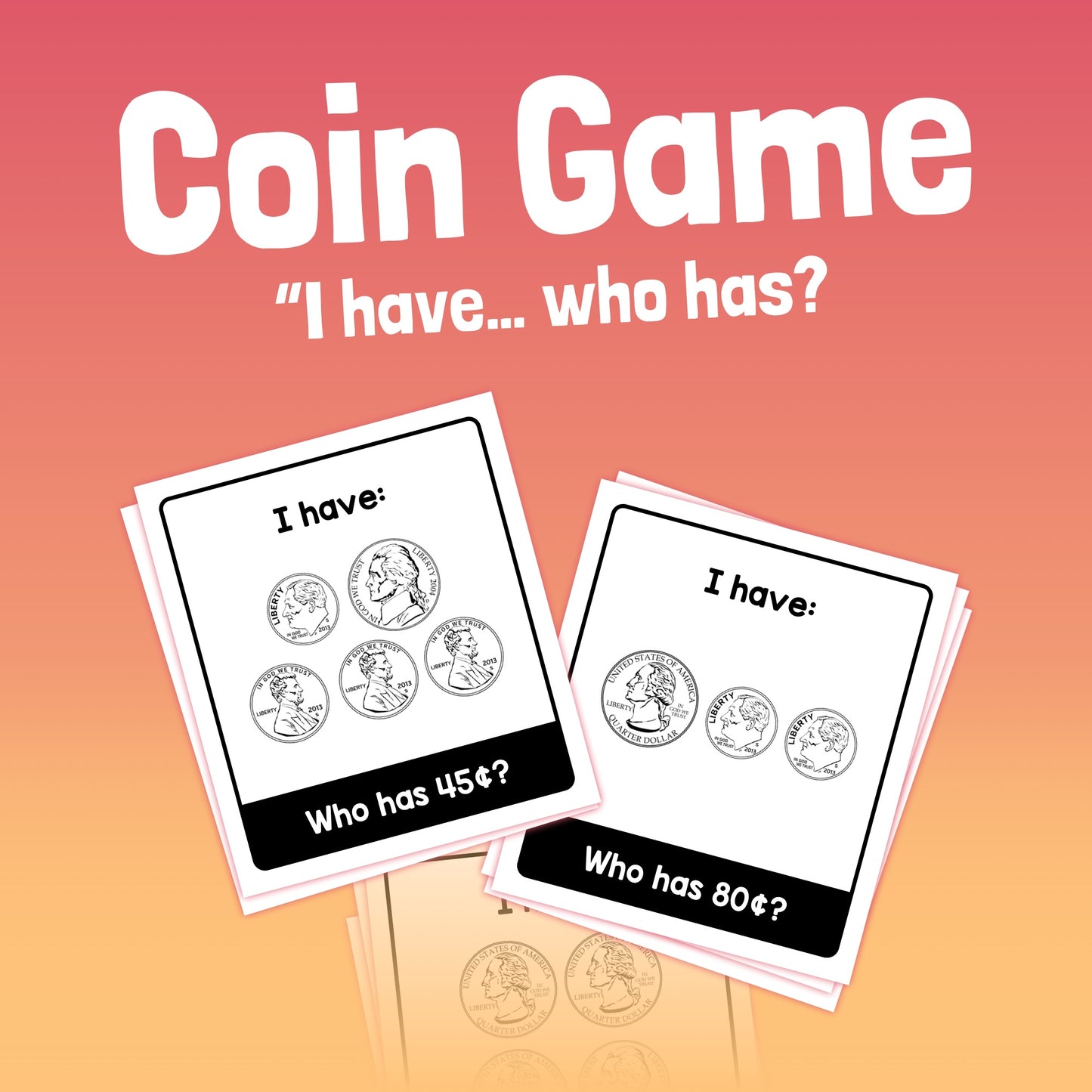 Counting coins whole class activity