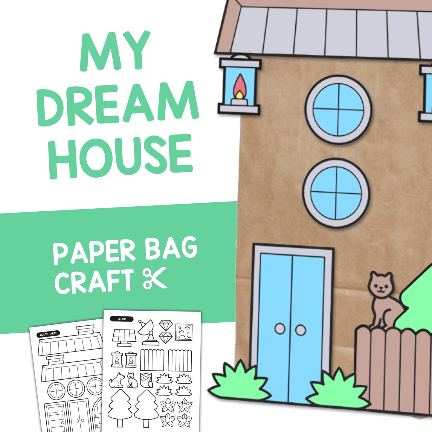 Paper bag house icebreaker craft
