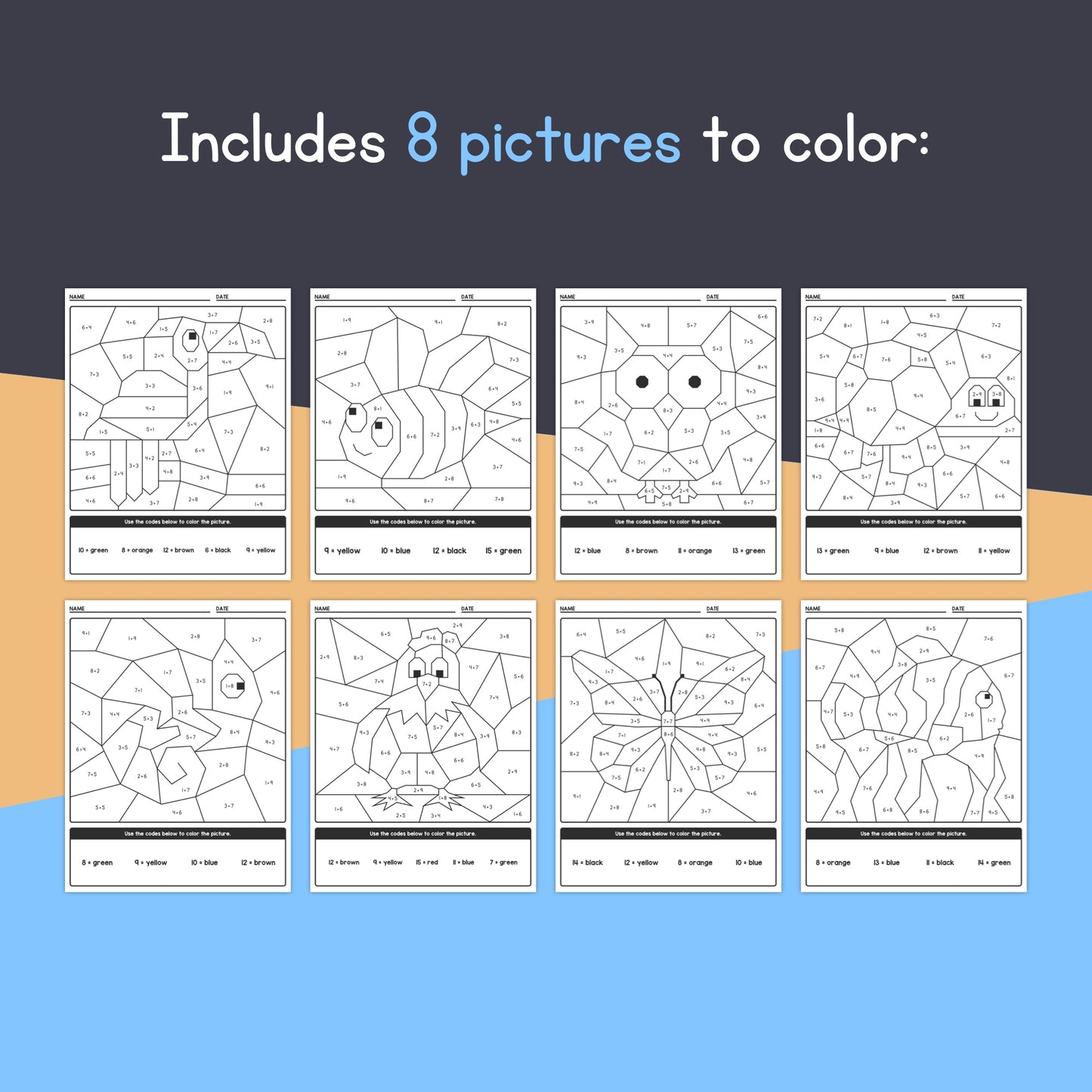 Kindergarten addition activities for early finishers