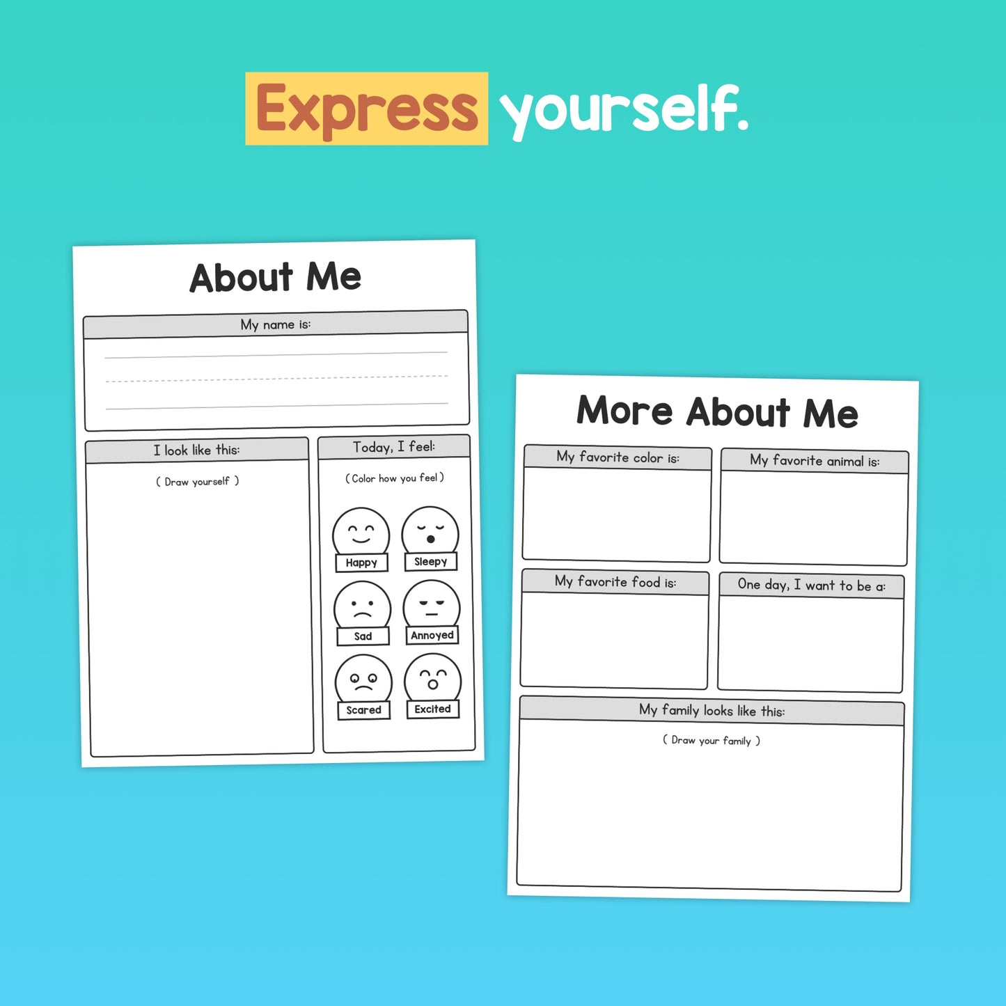 Printable 'About Me' ice breaker