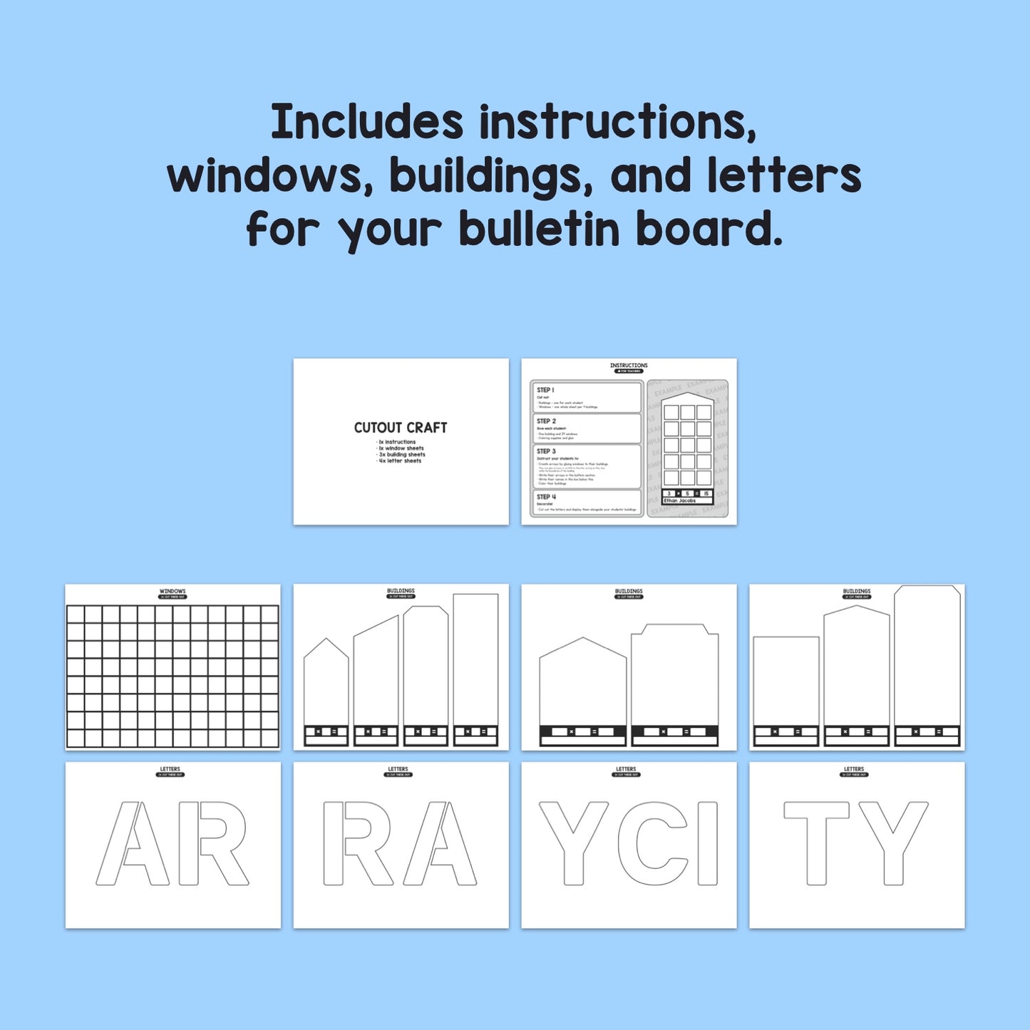 No prep multiplication arrays activity