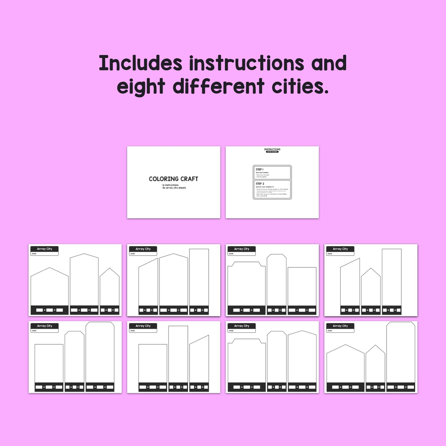 Multiplication arrays math center idea for kids