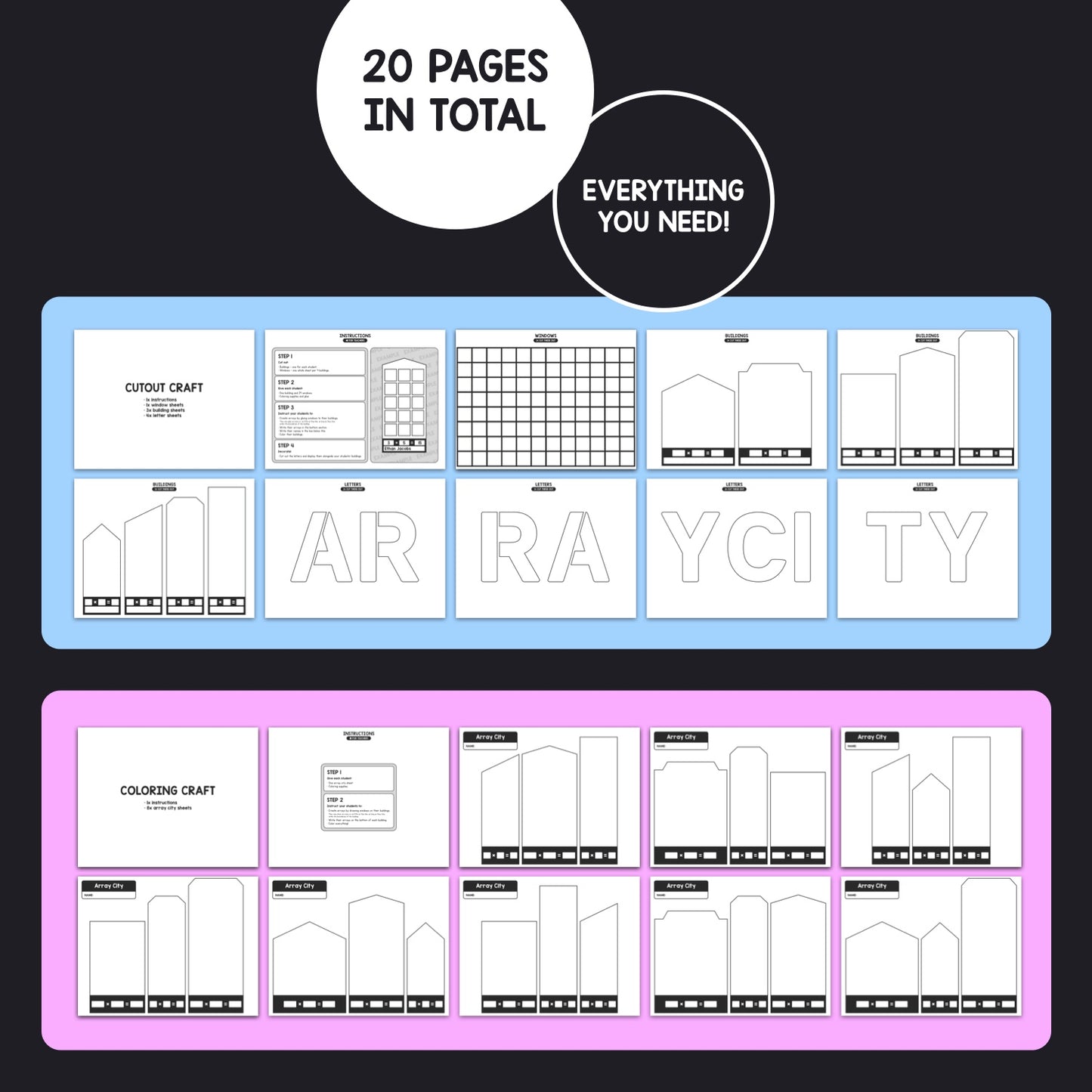 2nd grade arrays activities and math centers