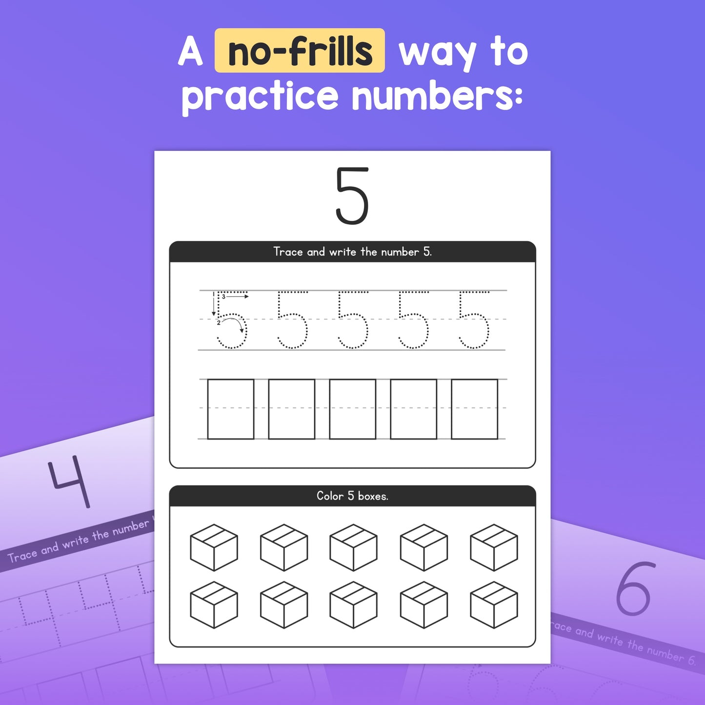 Writing Numbers 0-10 worksheet focused on practicing the number 5 with writing and coloring.