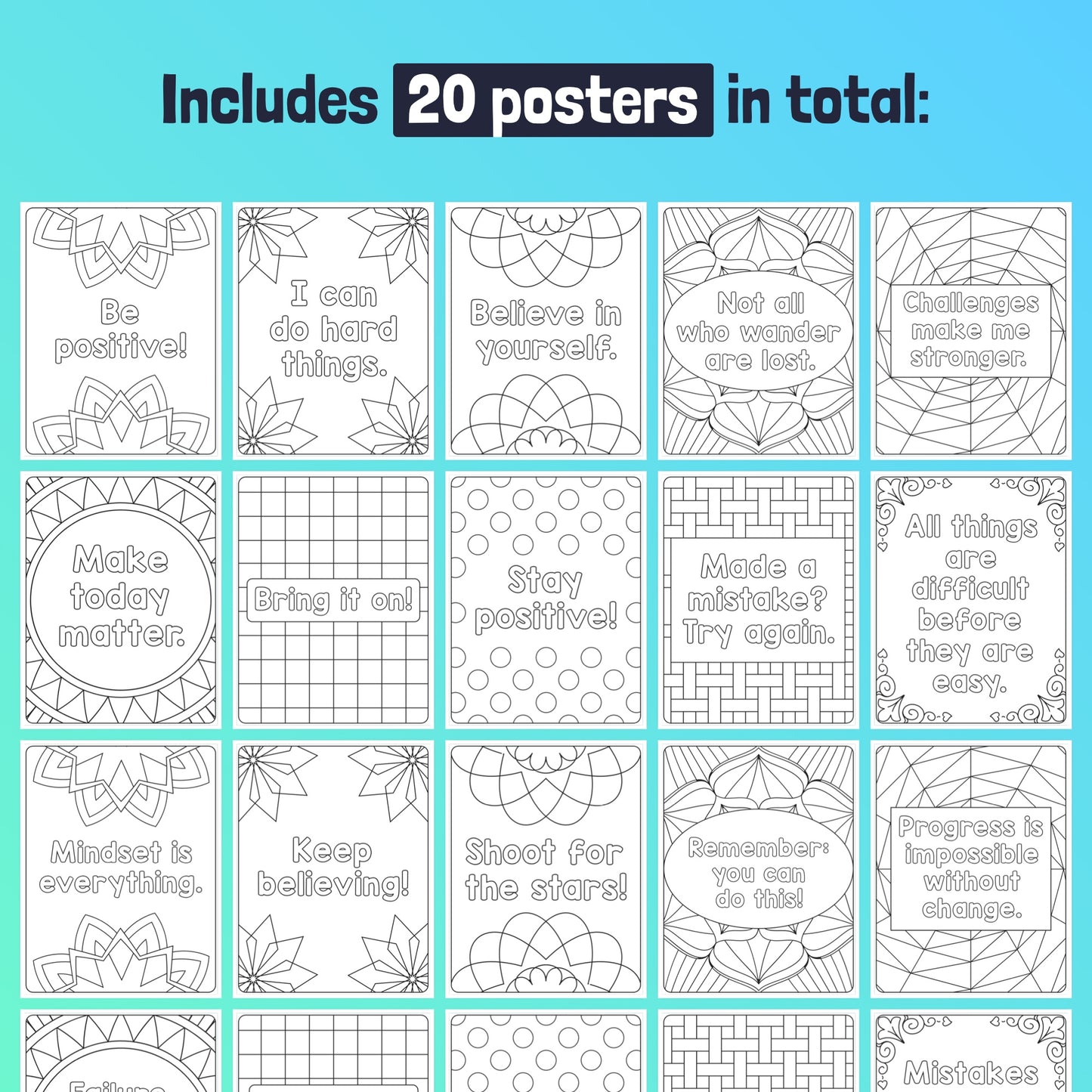 Printable growth mindset posters