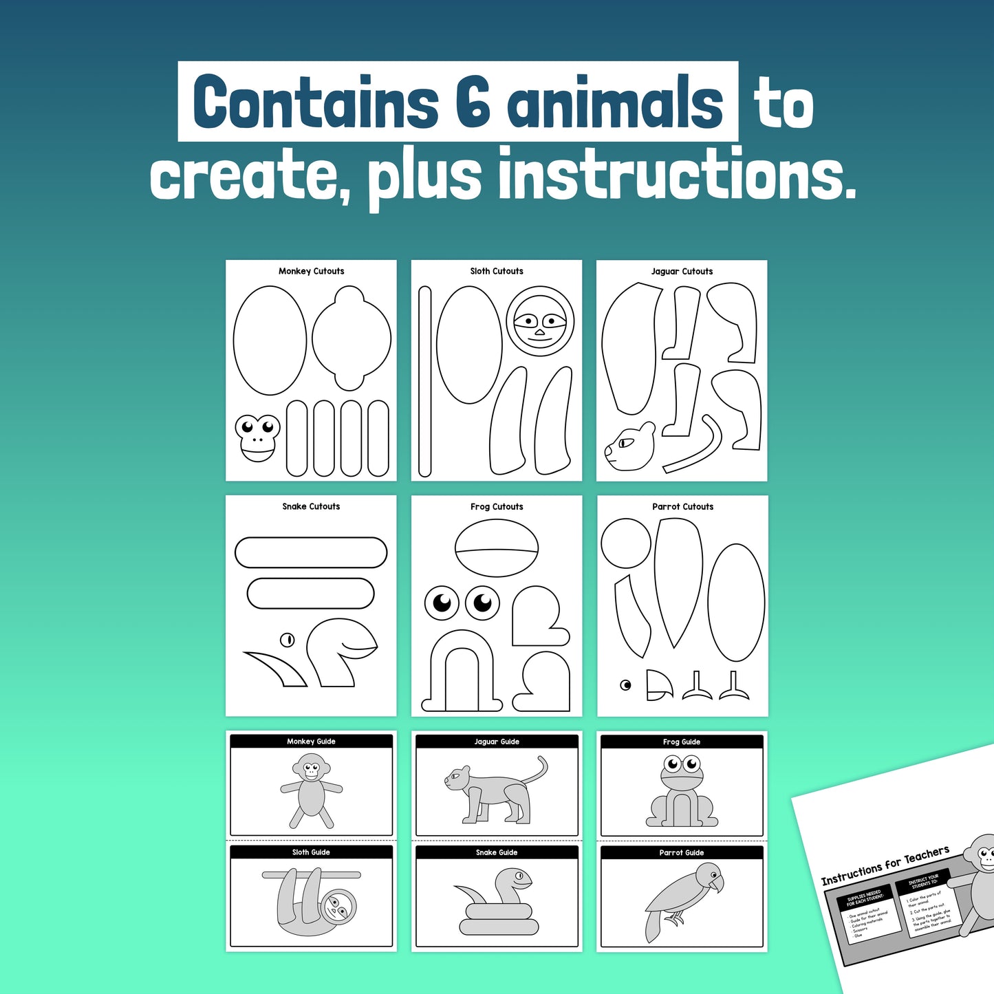 Cut and paste animal craft