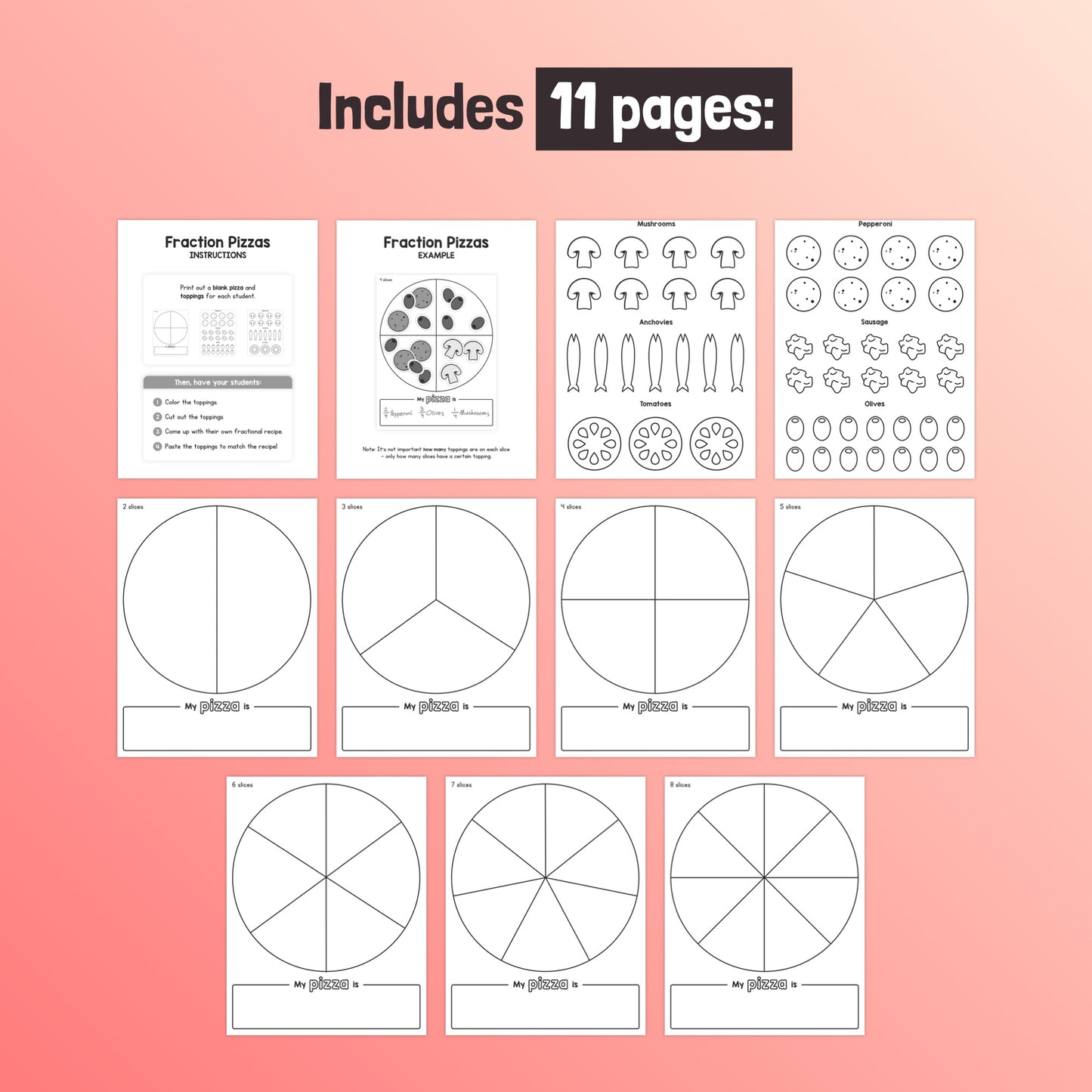 2nd, 3rd, & 4th grade fraction center