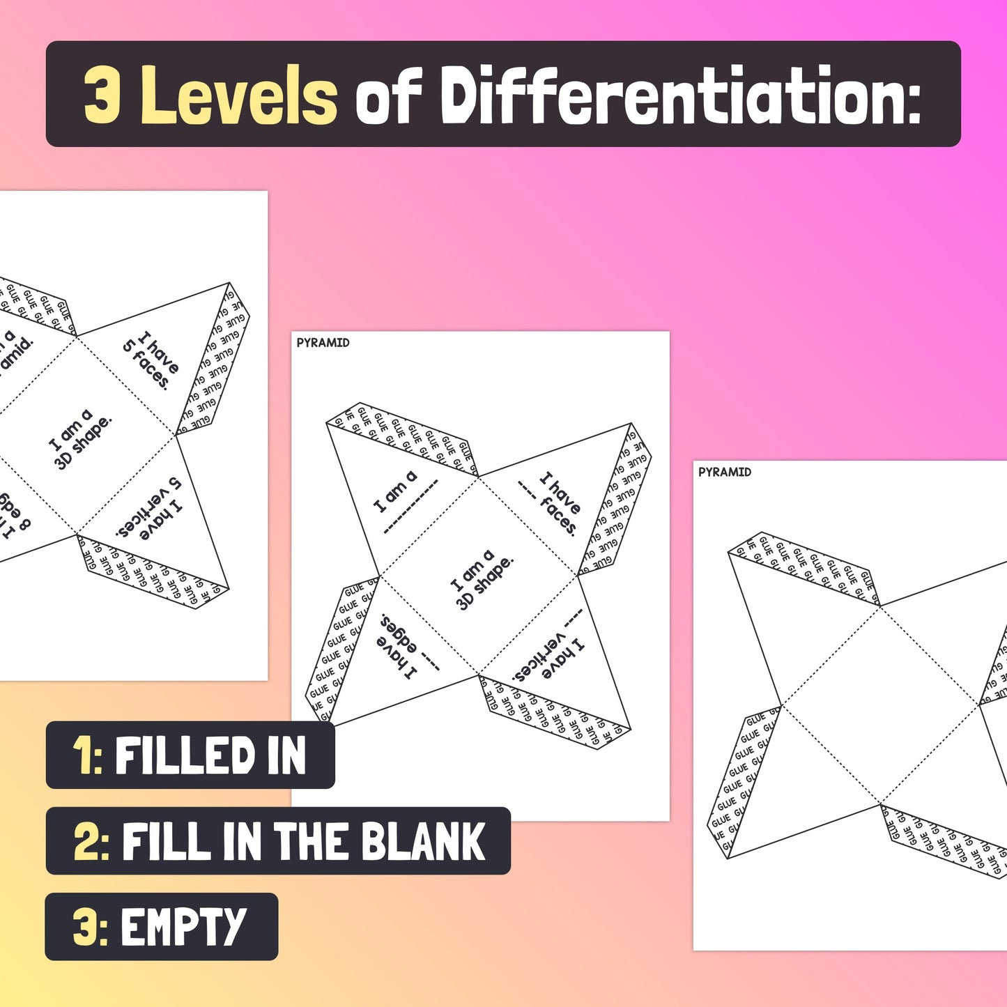 differentiated geometry center 3rd grade