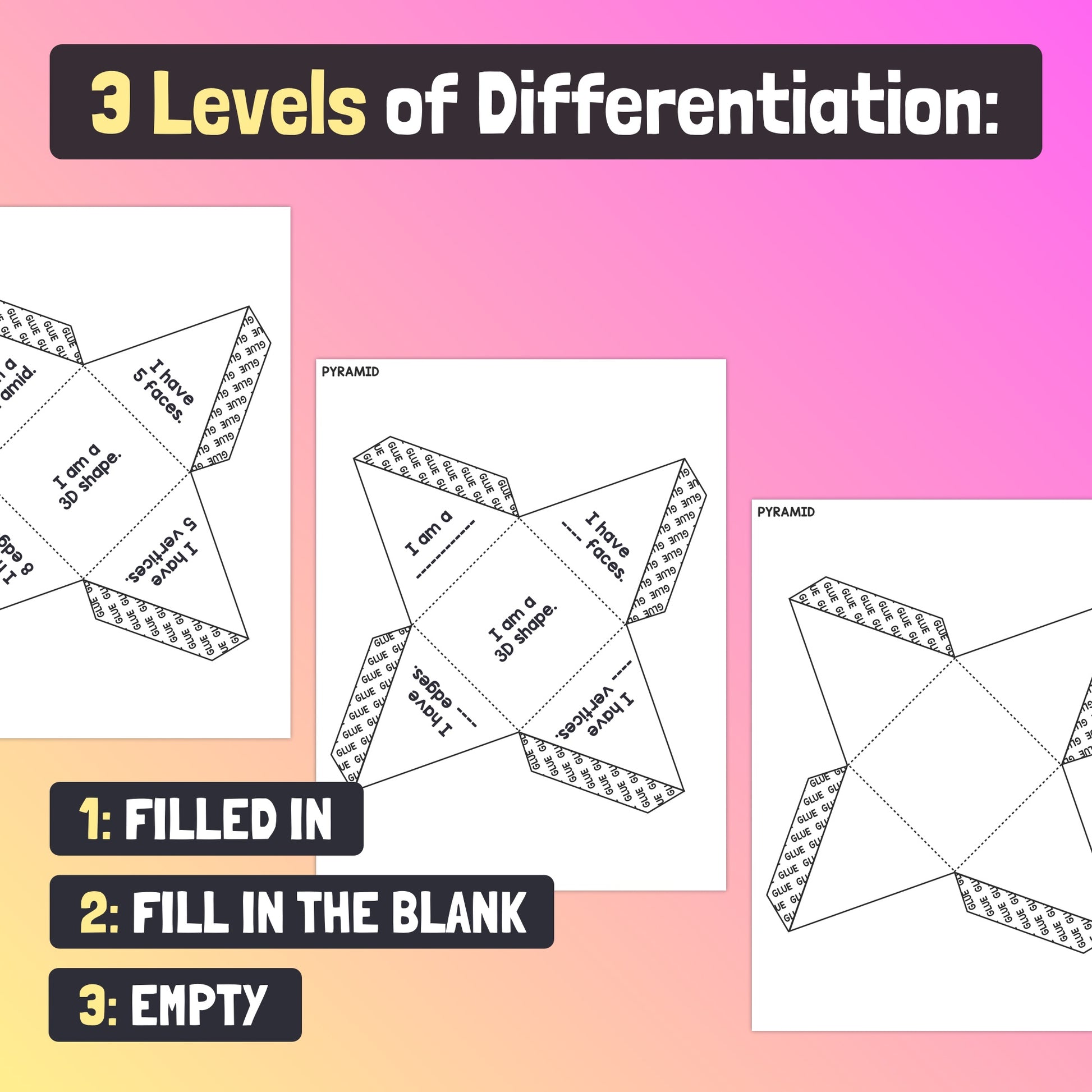 differentiated geometry center 3rd grade