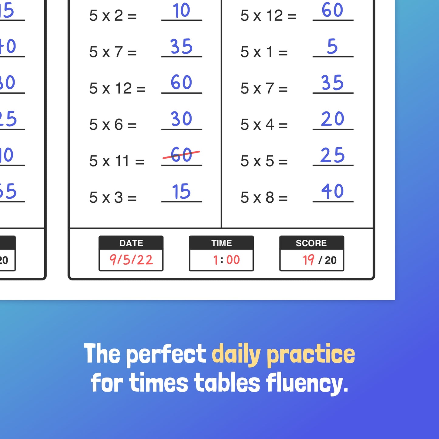 Daily multiplication practice