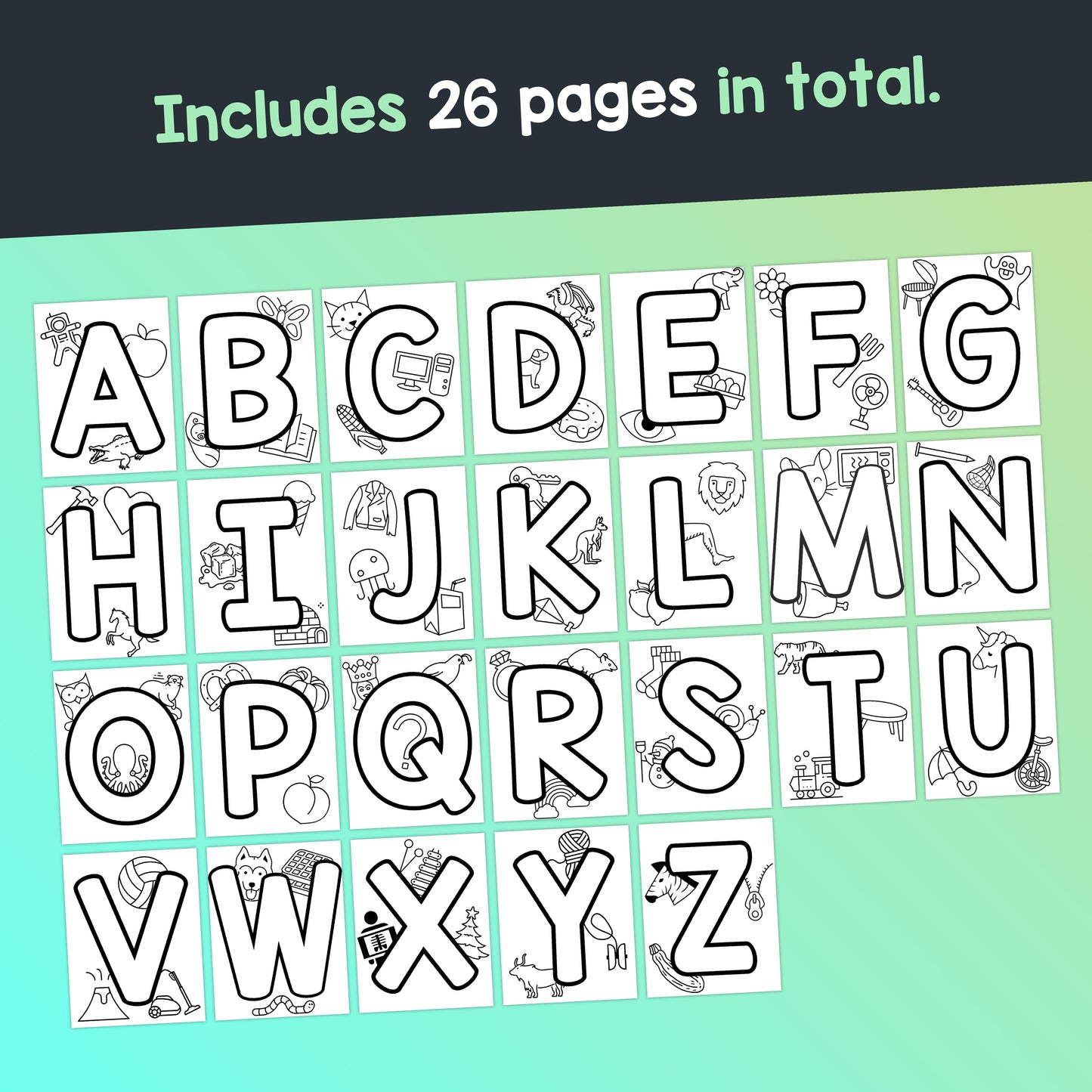 Kindergarten alphabet posters for kids