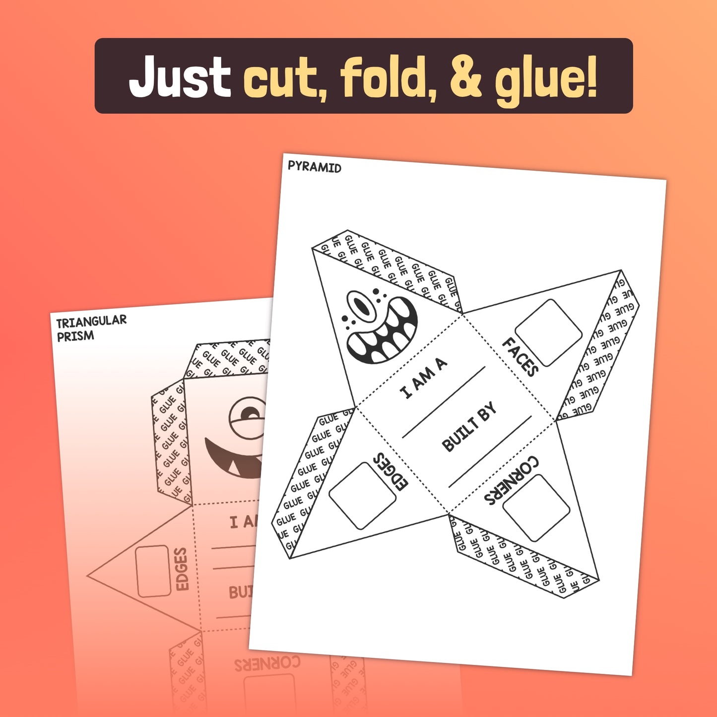 Halloween 3d shapes math center