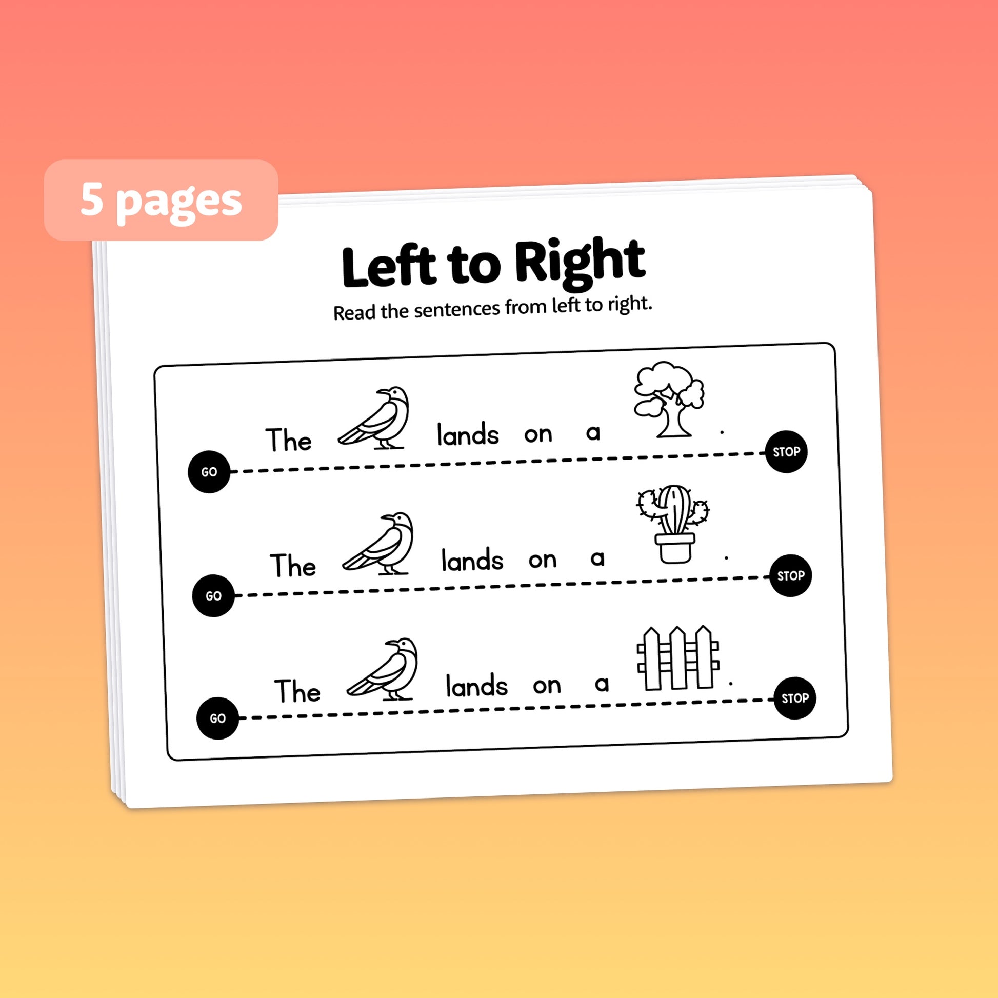 Read sentences from left to right