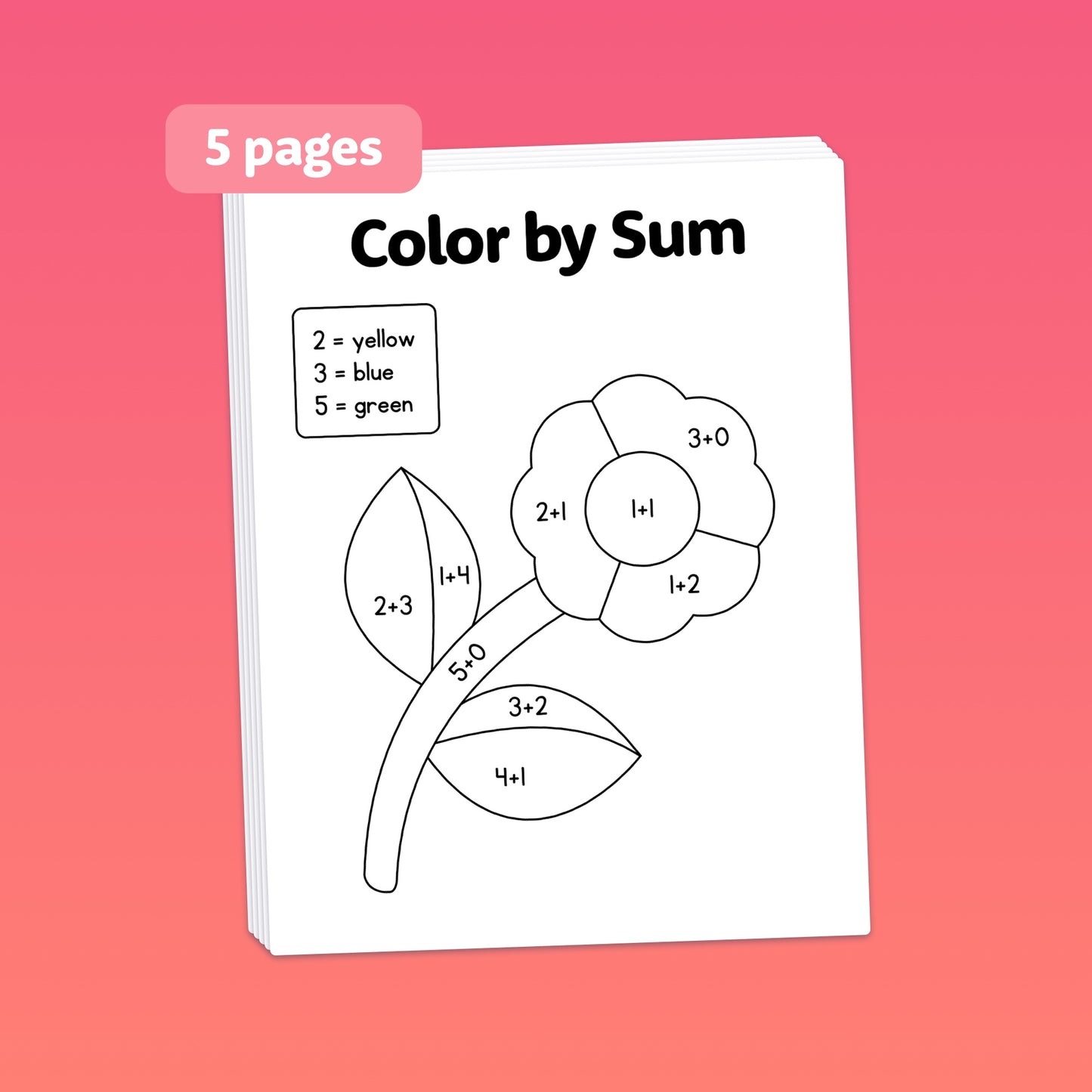 Kindergarten math coloring sheets