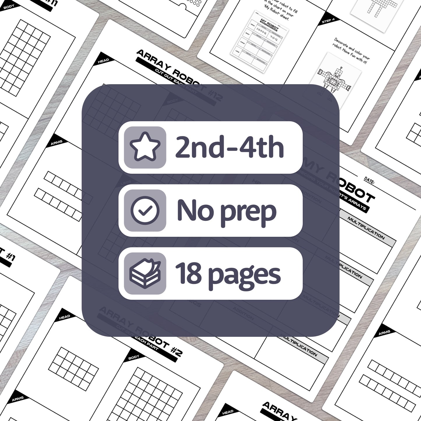 18-page collection of educational worksheets for 2nd-4th graders. No prep needed.