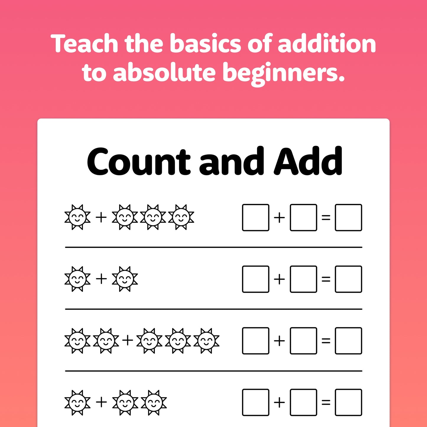 Counting and adding worksheets for kindergarten