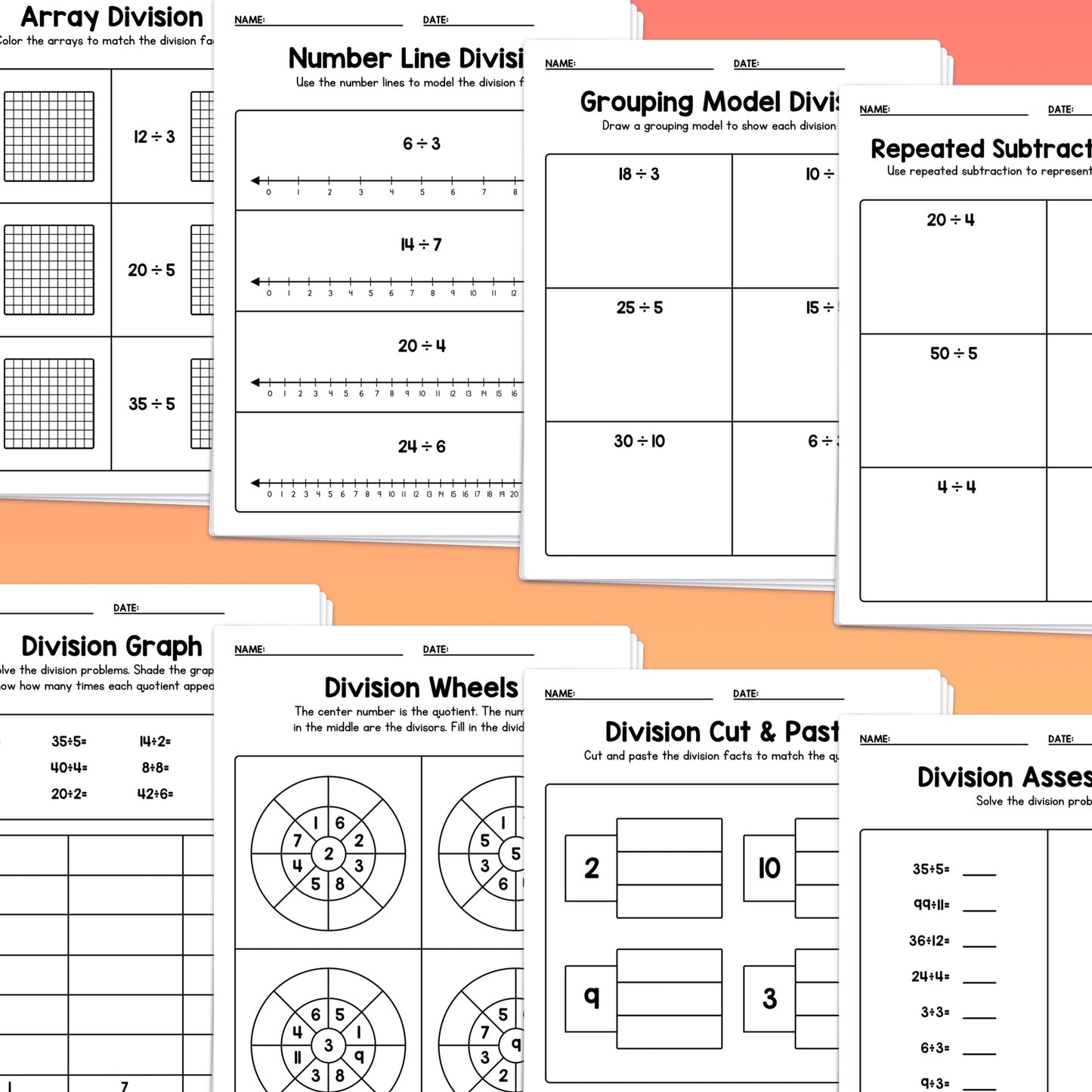 3rd grade math: division worksheets and activities