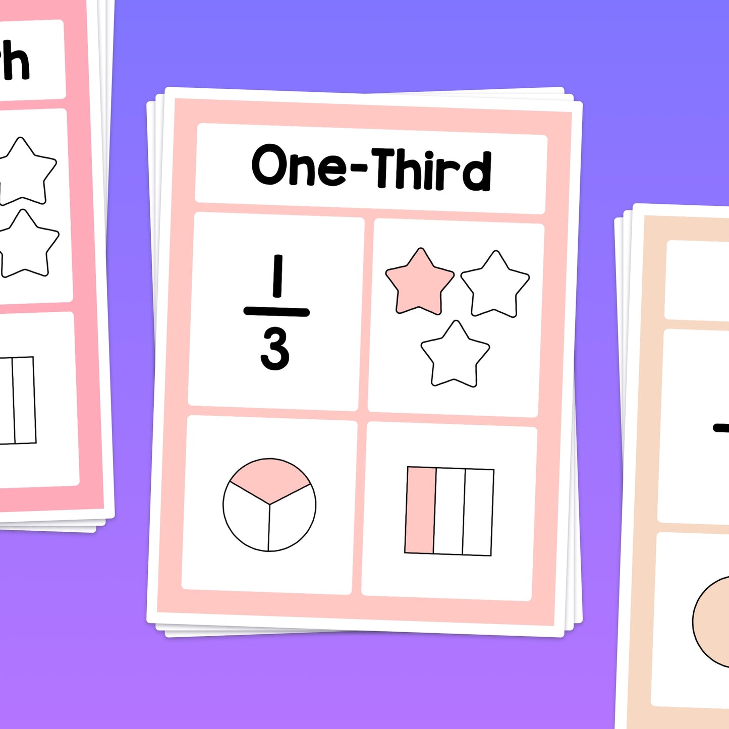 Halves, thirds, and fourths charts